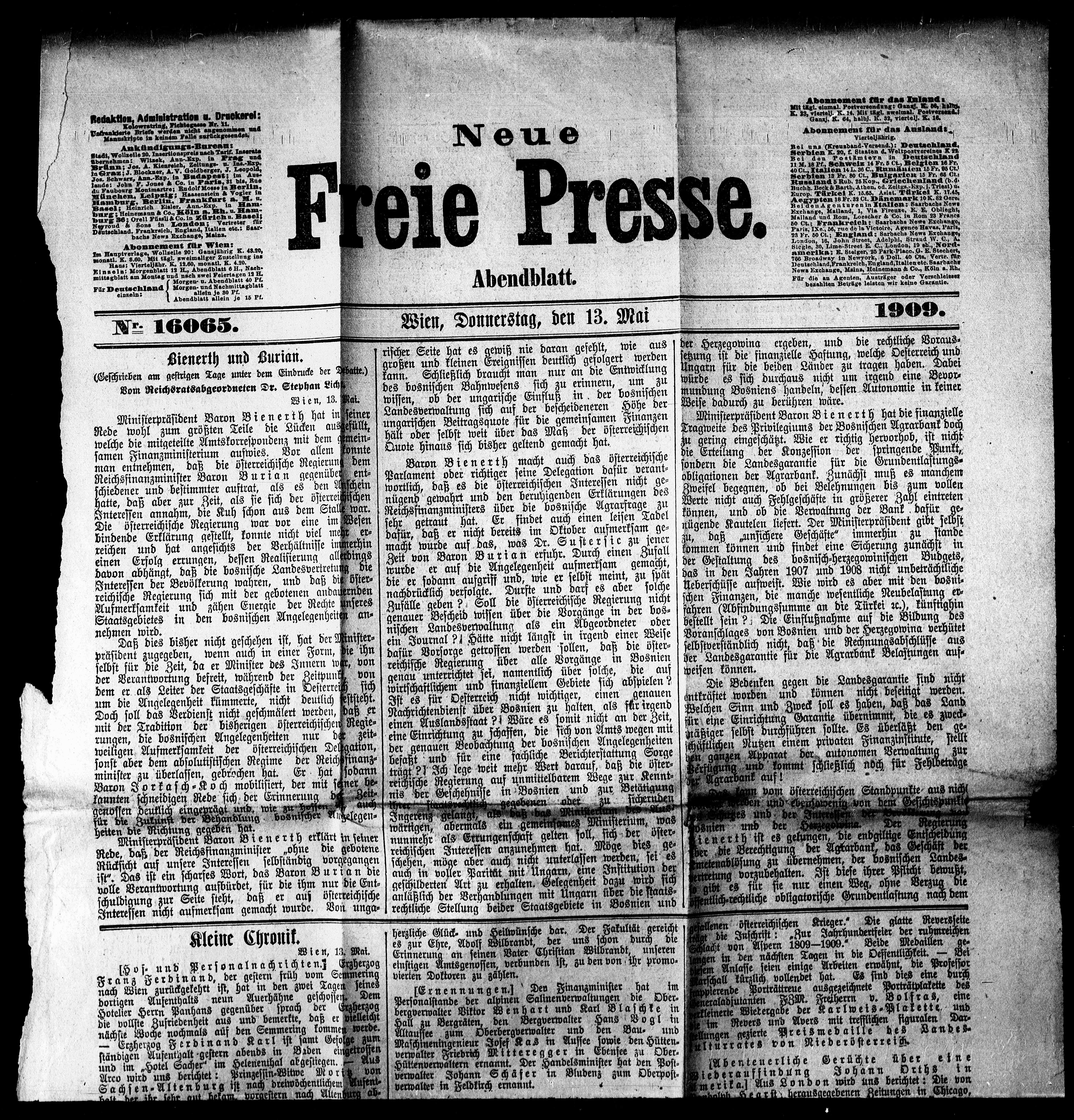 Vorschaubild für Der junge Medardus VII Konvolut Zeitungsausschnitte mit historischem Material, Seite 5