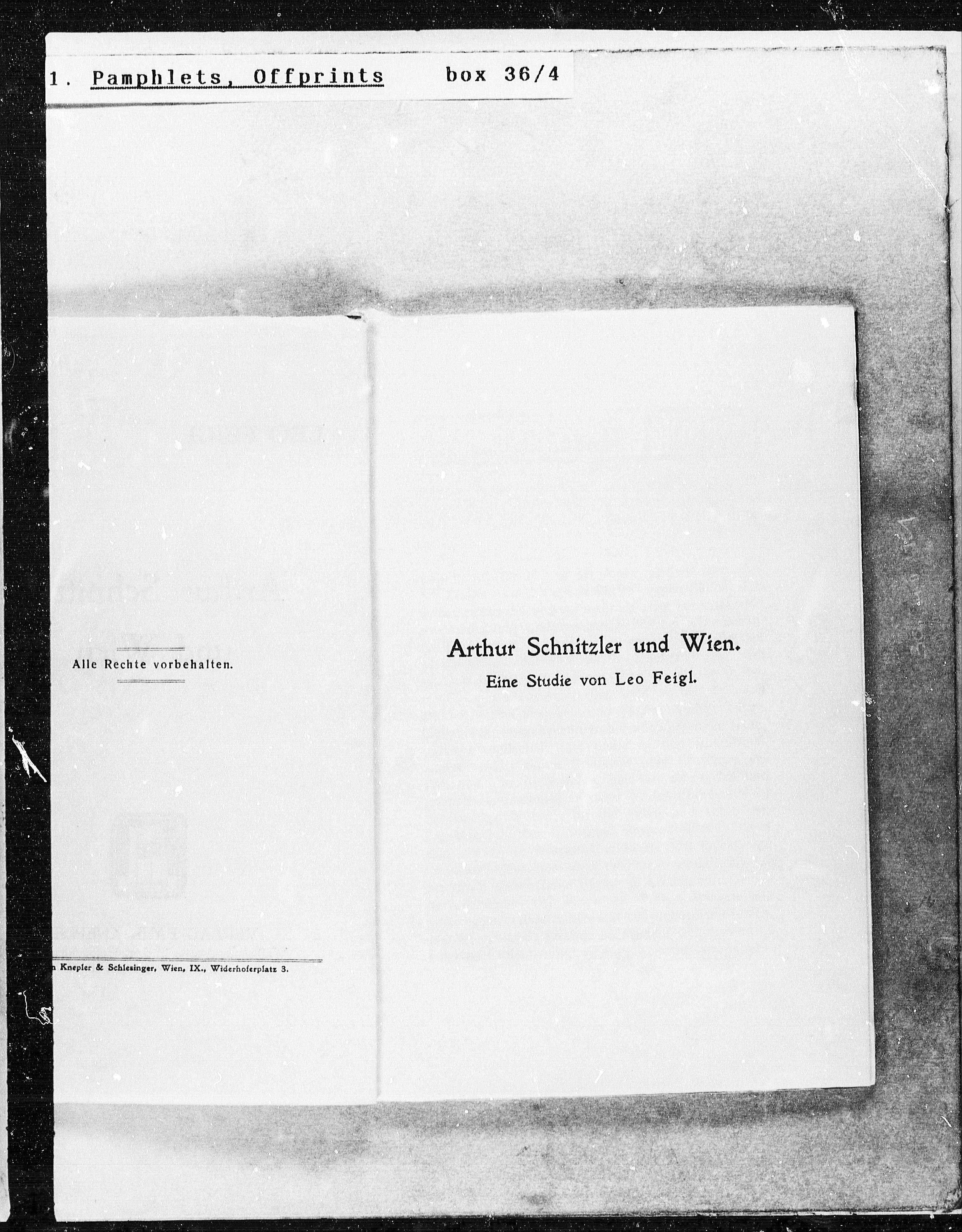 Vorschaubild für Leo Feigl Arthur Schnitzler und Wien, Seite 3