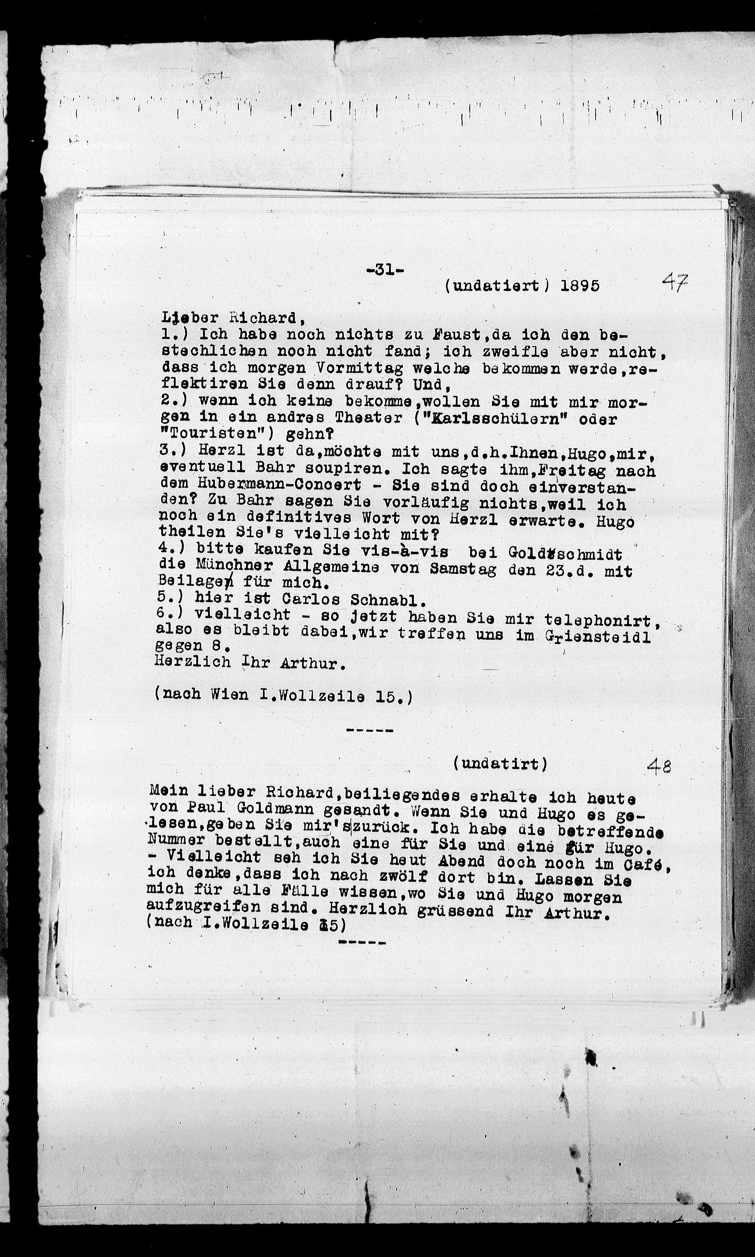 Vorschaubild für Beer-Hofmann, Richard_8.1 Abschrift AS an BH, Seite 35