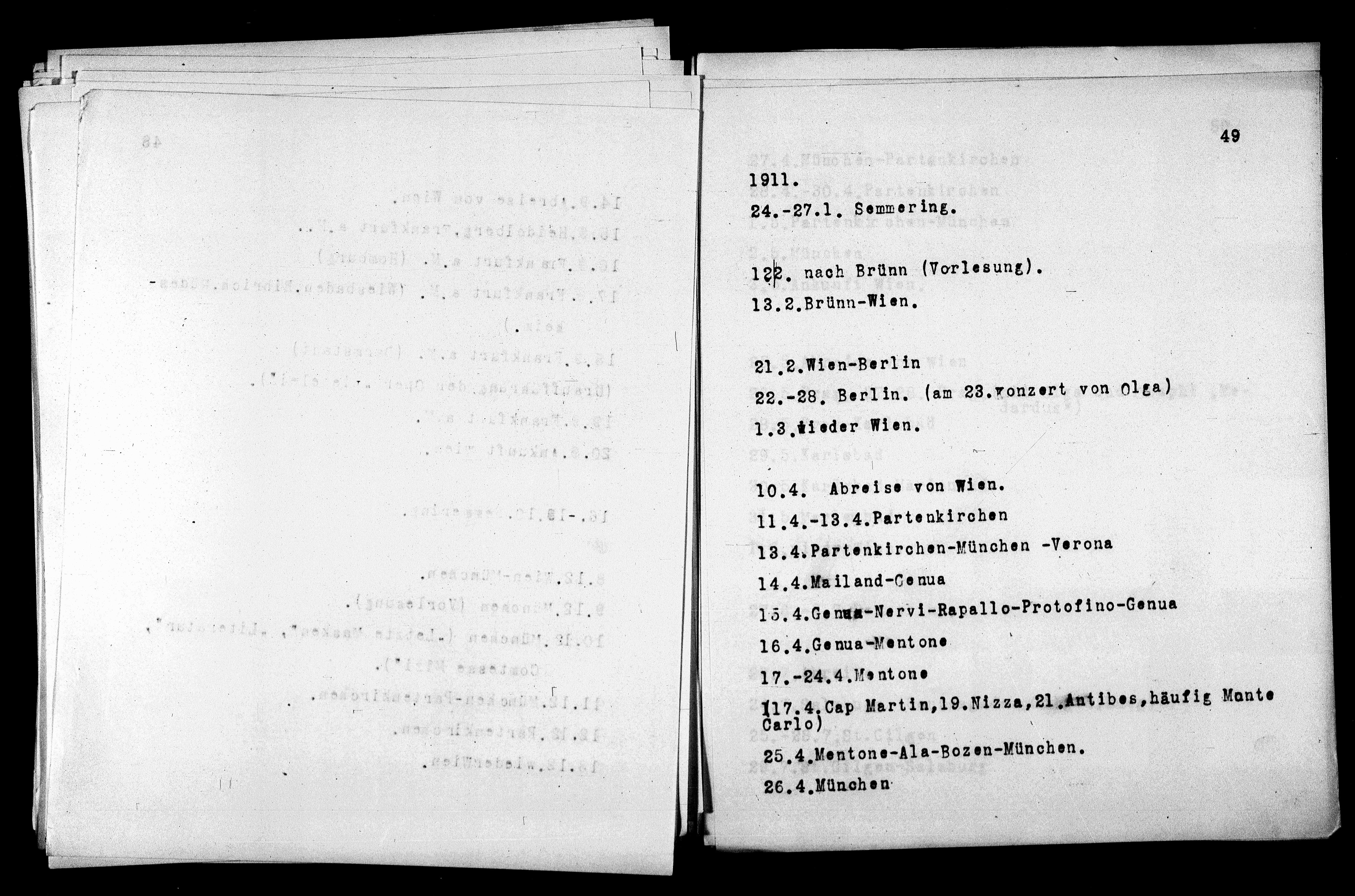 Vorschaubild für Verzeichnis unternommener Reisen 1867-1927, Seite 49