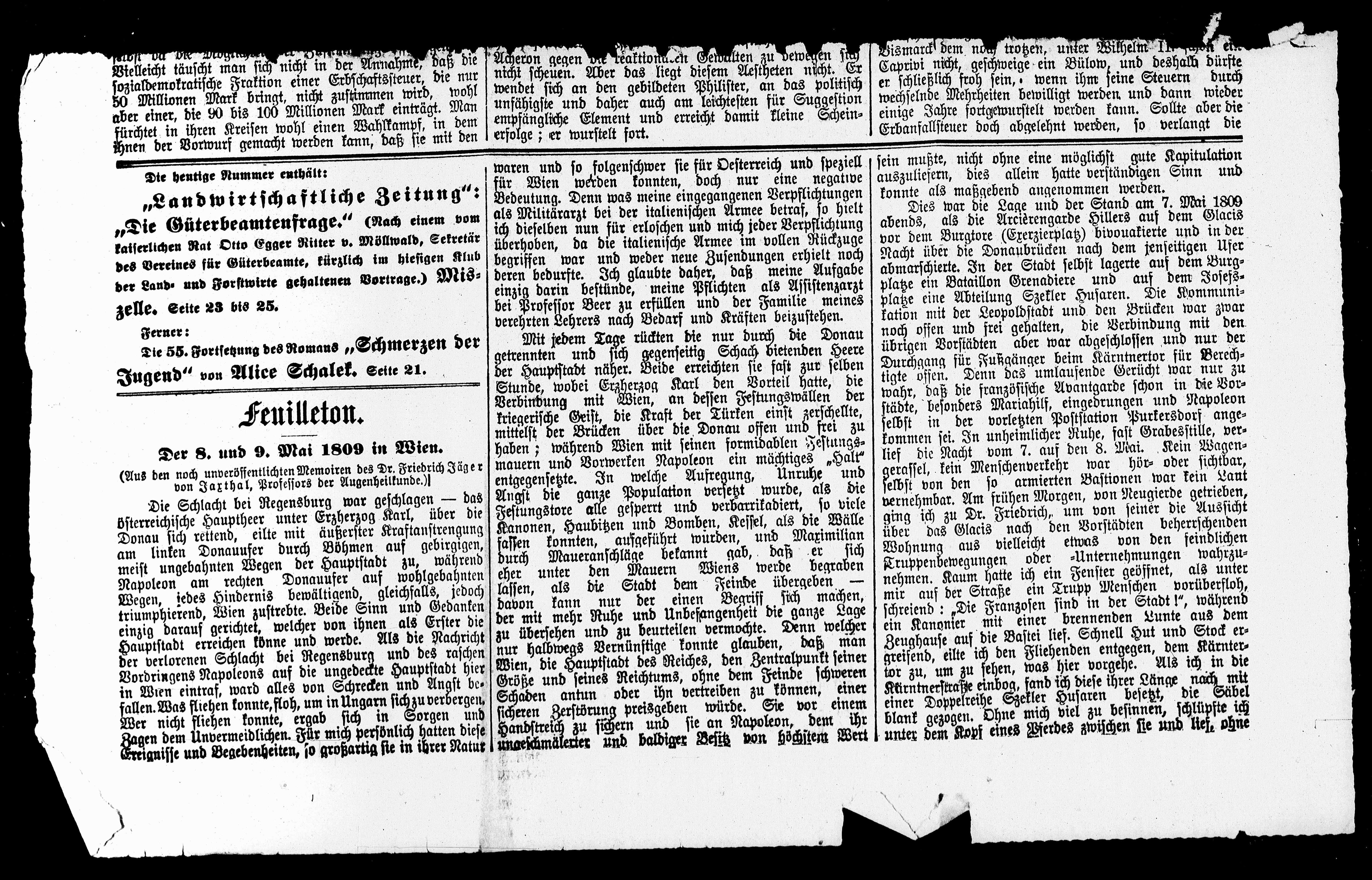 Vorschaubild für Der junge Medardus VII Konvolut Zeitungsausschnitte mit historischem Material, Seite 9