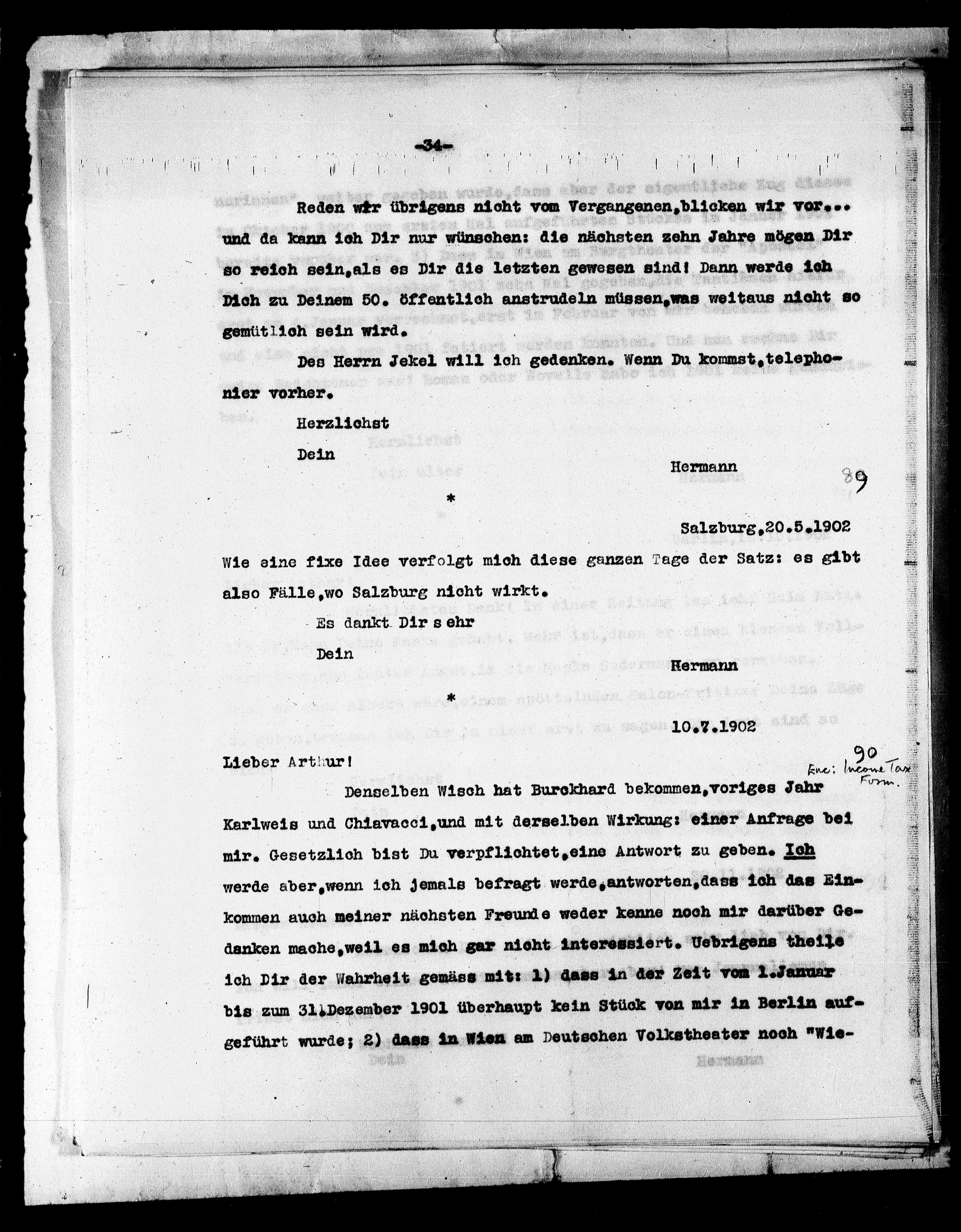 Vorschaubild für Bahr, Hermann_3 Bahr an Schnitzler, Typoskript, Seite 36