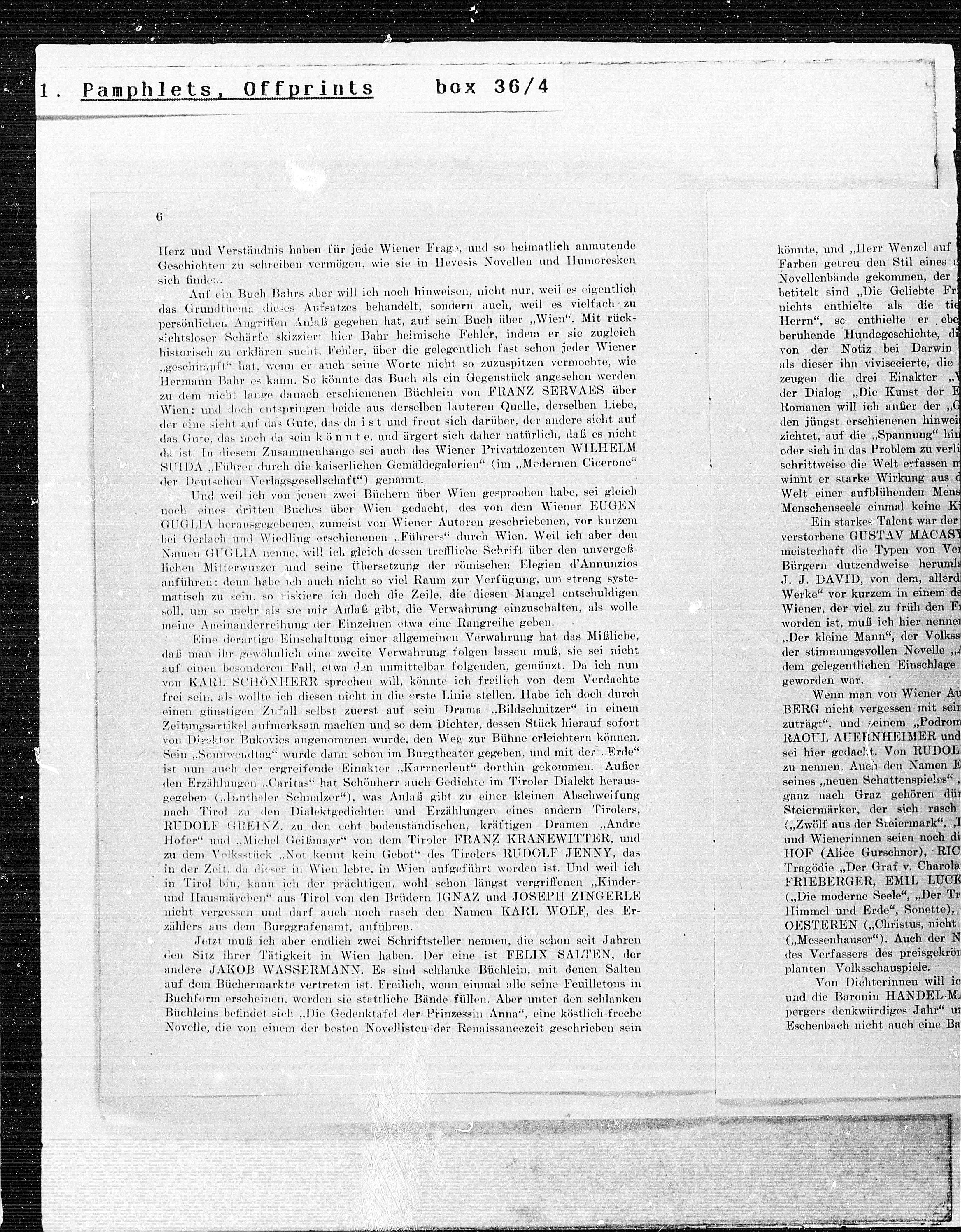 Vorschaubild für Max Burckhard Wiener Literatur, Seite 6