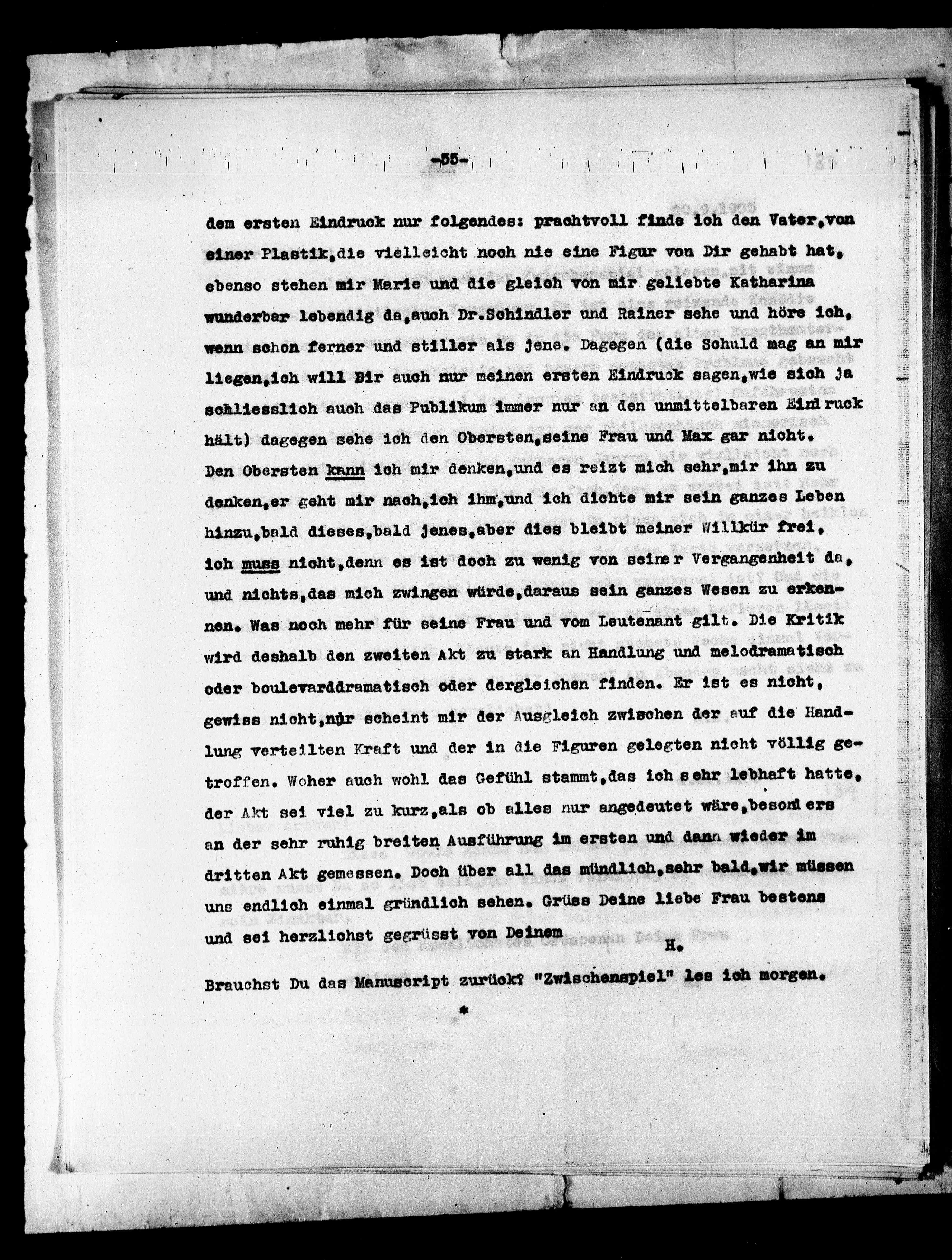 Vorschaubild für Bahr, Hermann_3 Bahr an Schnitzler, Typoskript, Seite 57