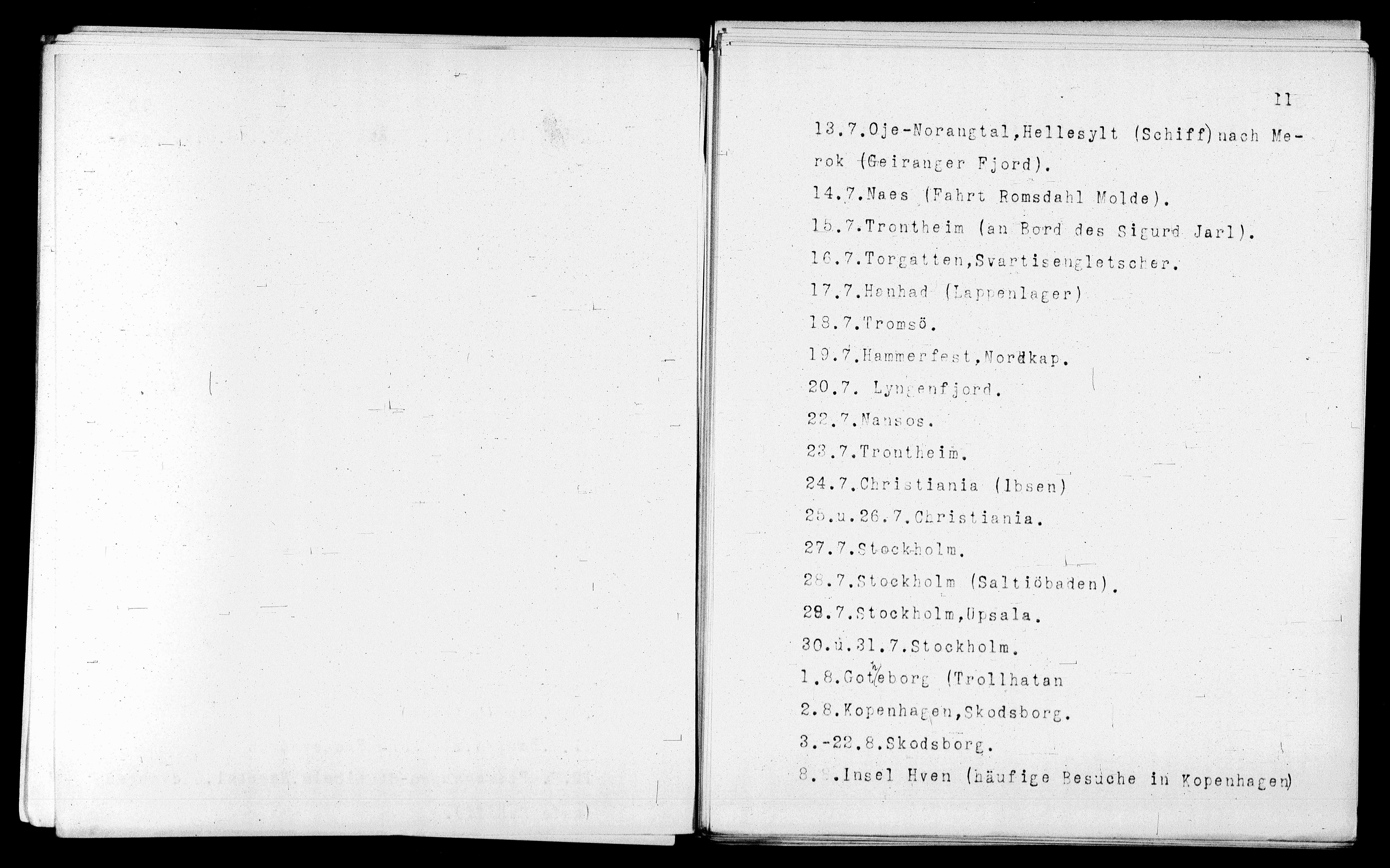 Vorschaubild für Verzeichnis unternommener Reisen 1867-1927, Seite 11