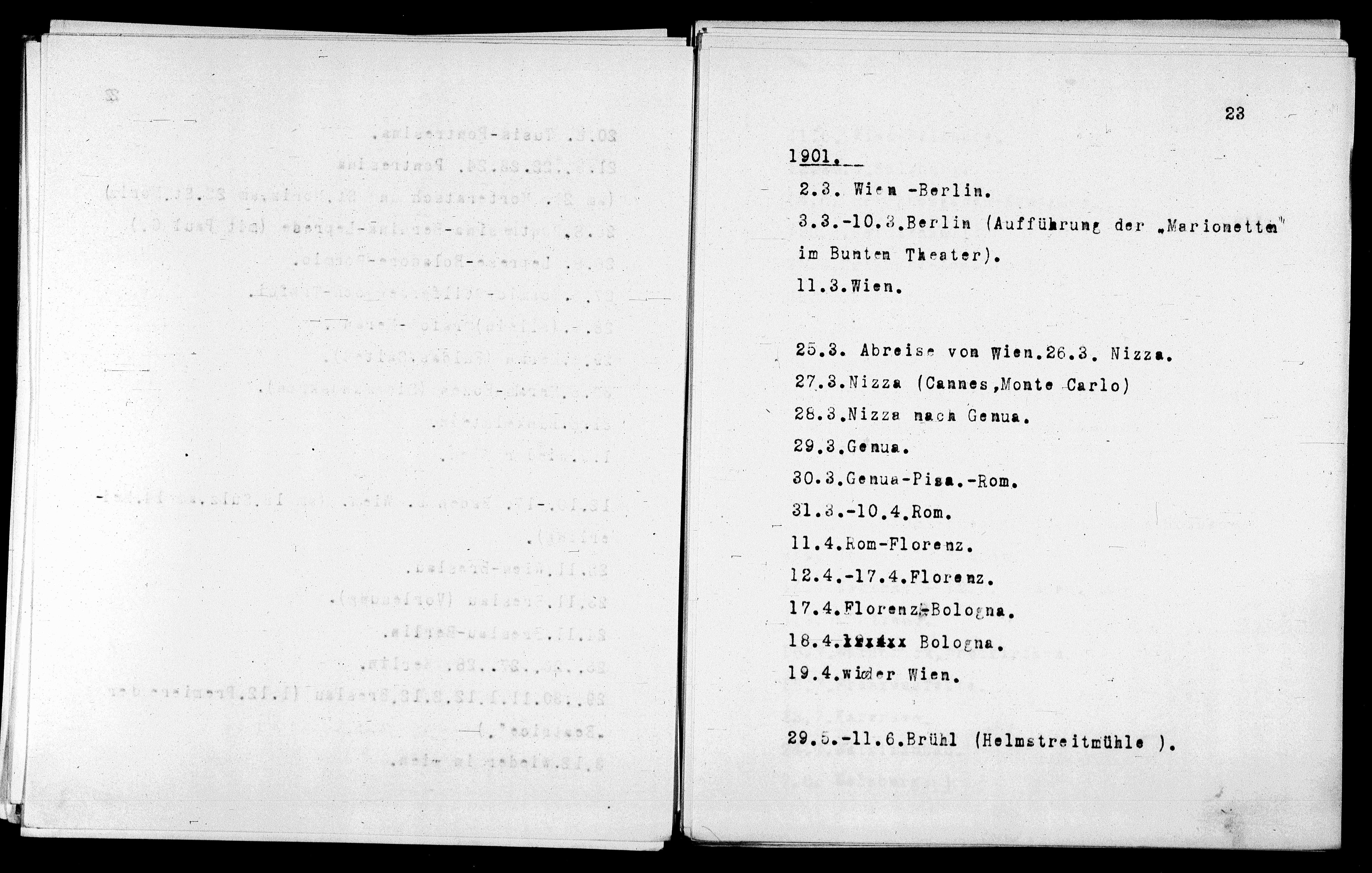 Vorschaubild für Verzeichnis unternommener Reisen 1867-1927, Seite 23