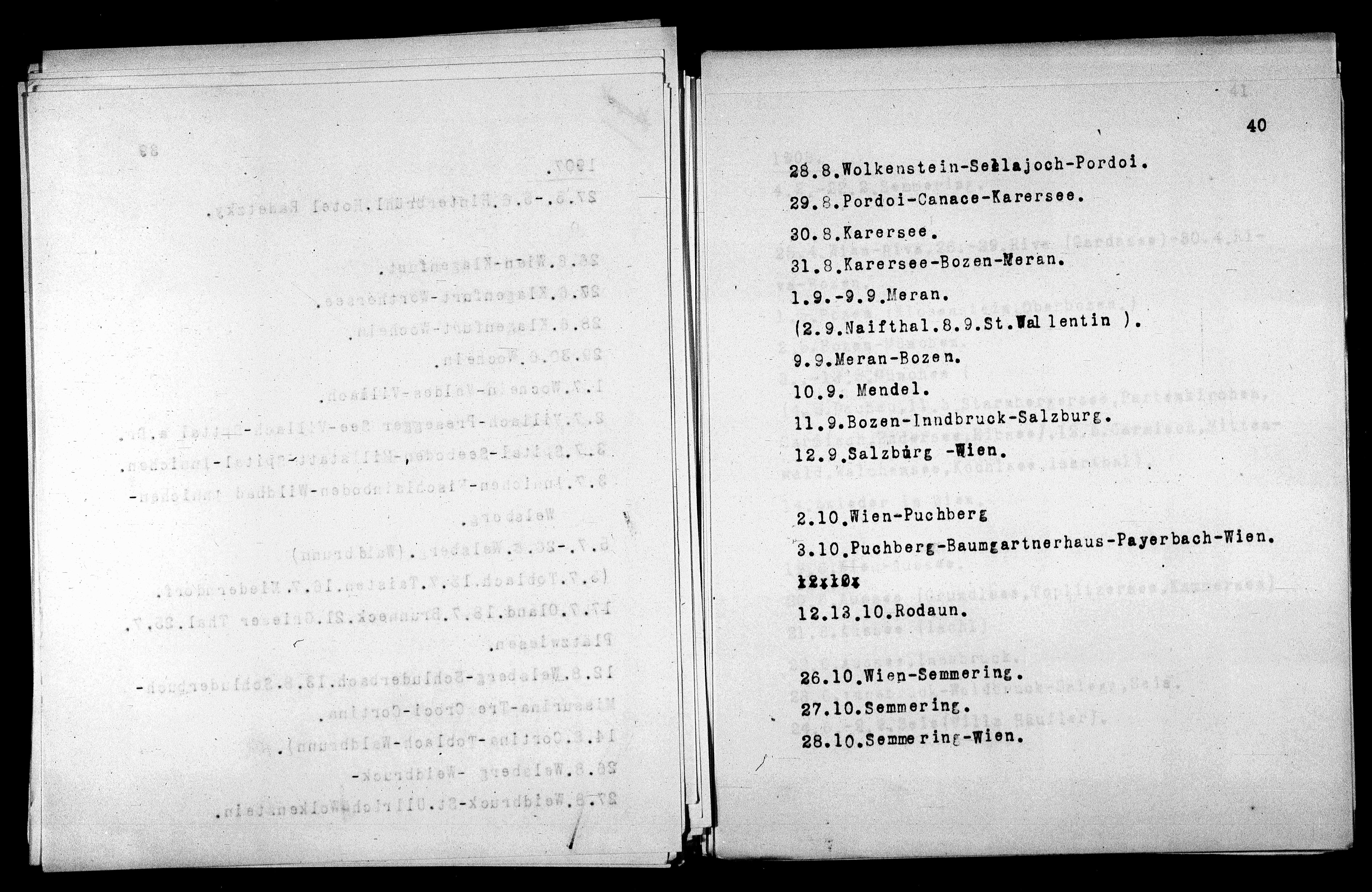 Vorschaubild für Verzeichnis unternommener Reisen 1867-1927, Seite 40