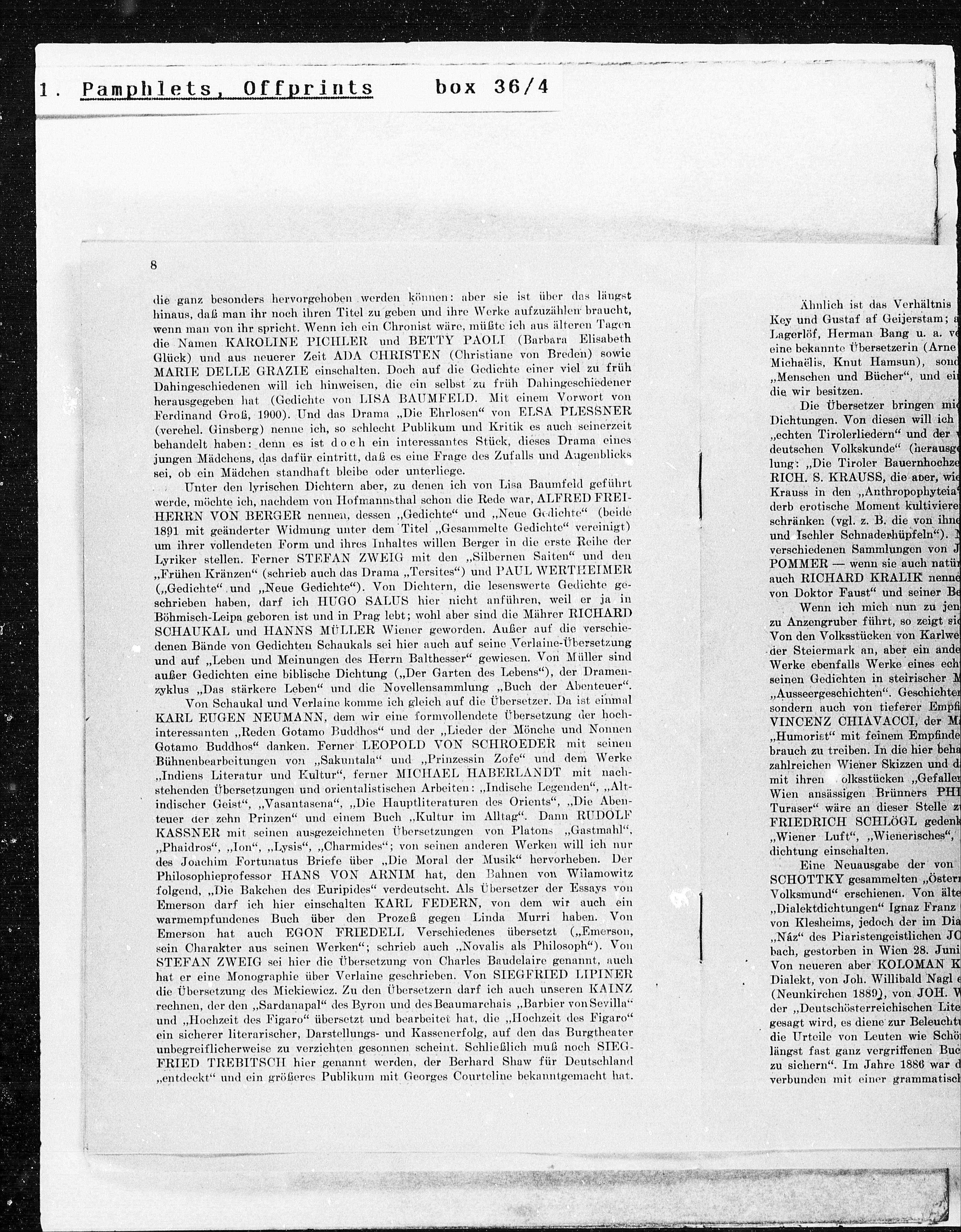 Vorschaubild für Max Burckhard Wiener Literatur, Seite 8