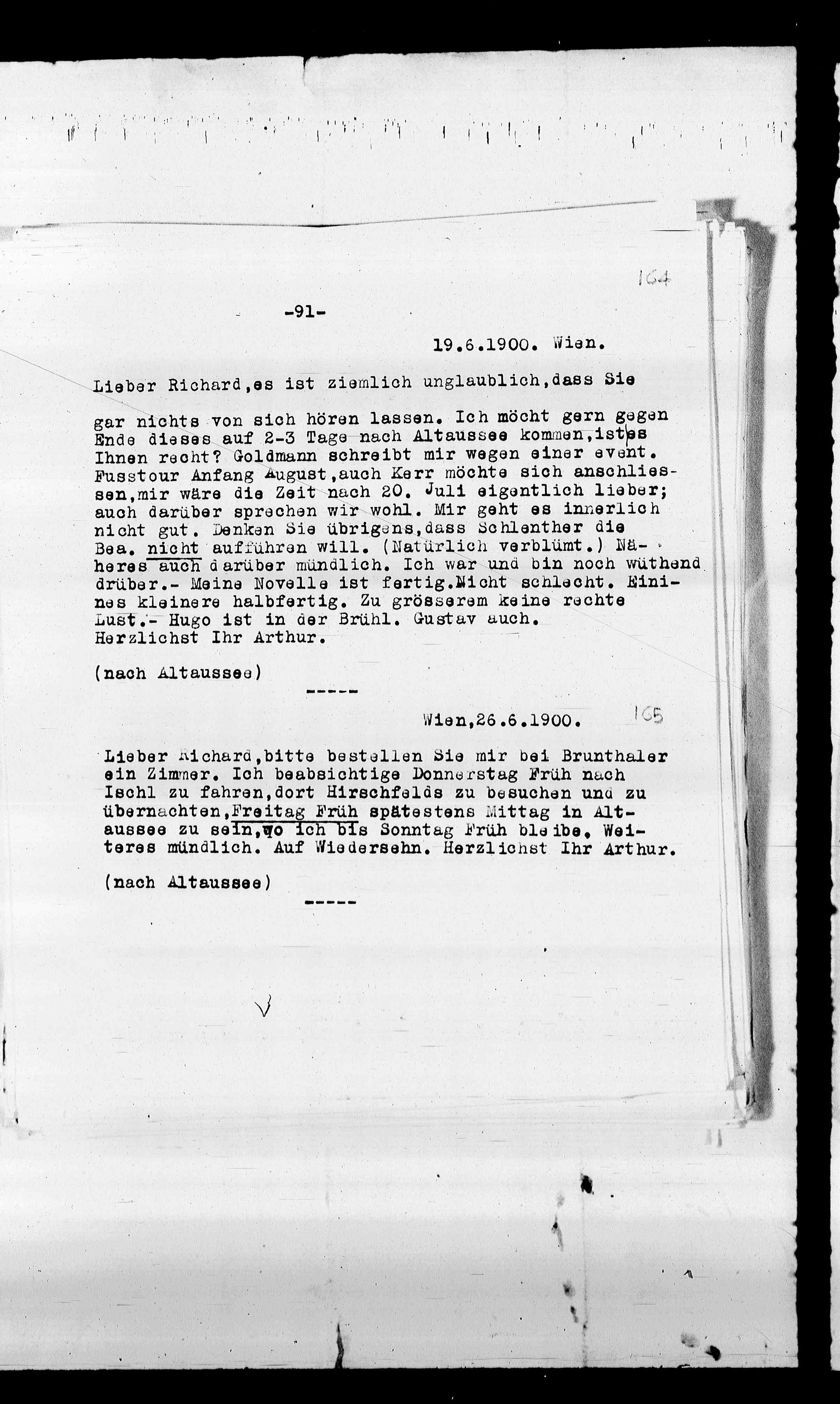 Vorschaubild für Beer-Hofmann, Richard_8.1 Abschrift AS an BH, Seite 98