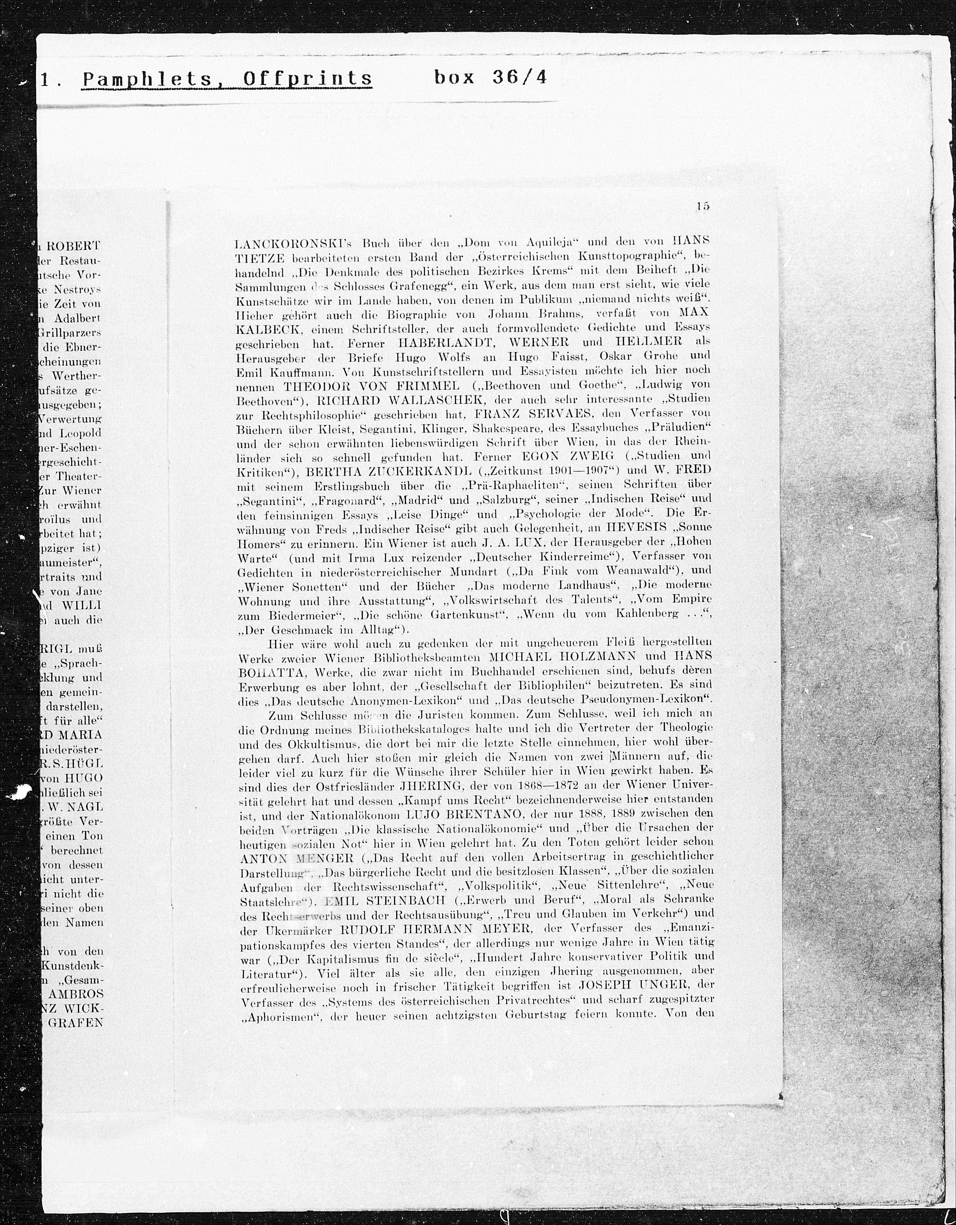 Vorschaubild für Max Burckhard Wiener Literatur, Seite 15