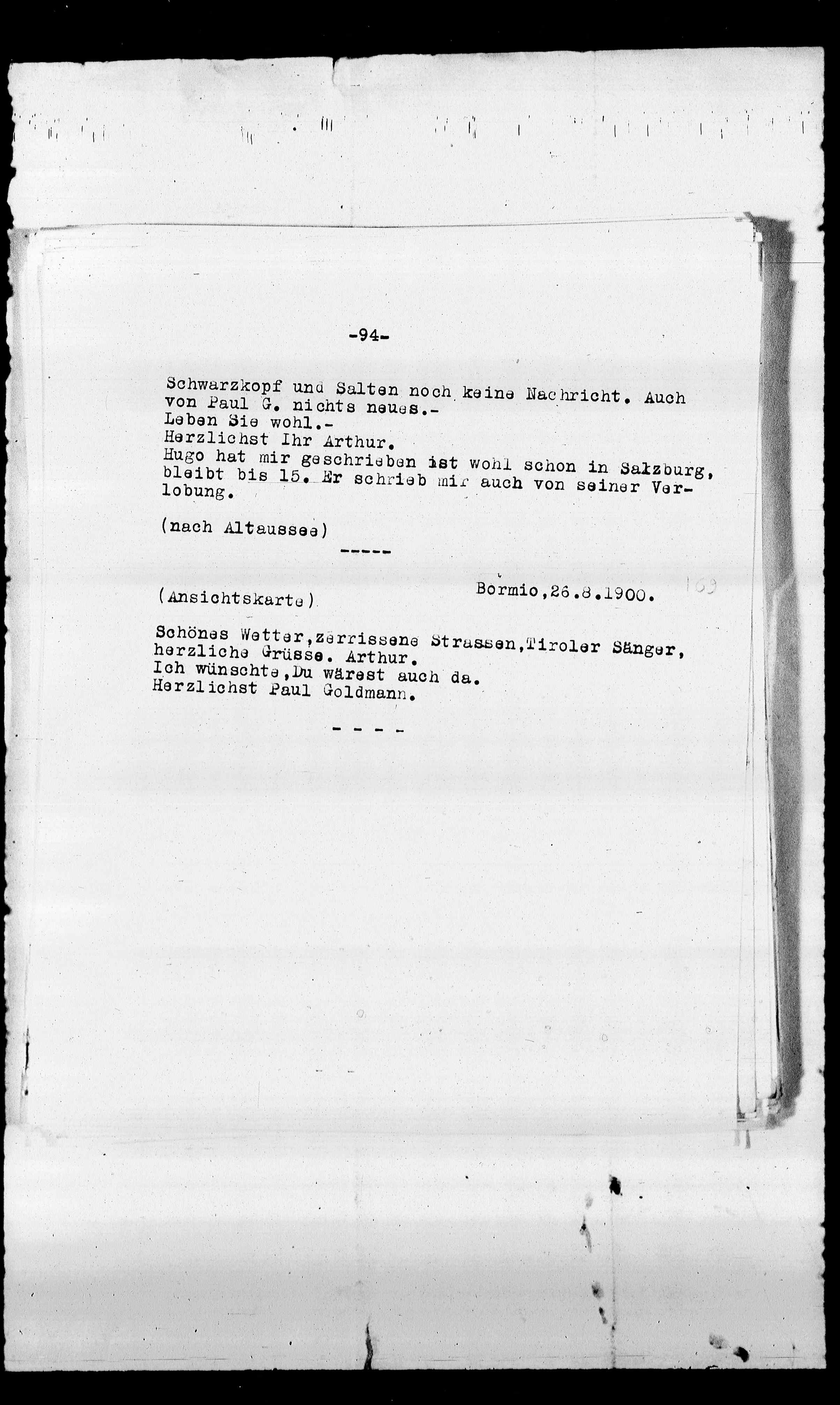 Vorschaubild für Beer-Hofmann, Richard_8.1 Abschrift AS an BH, Seite 101