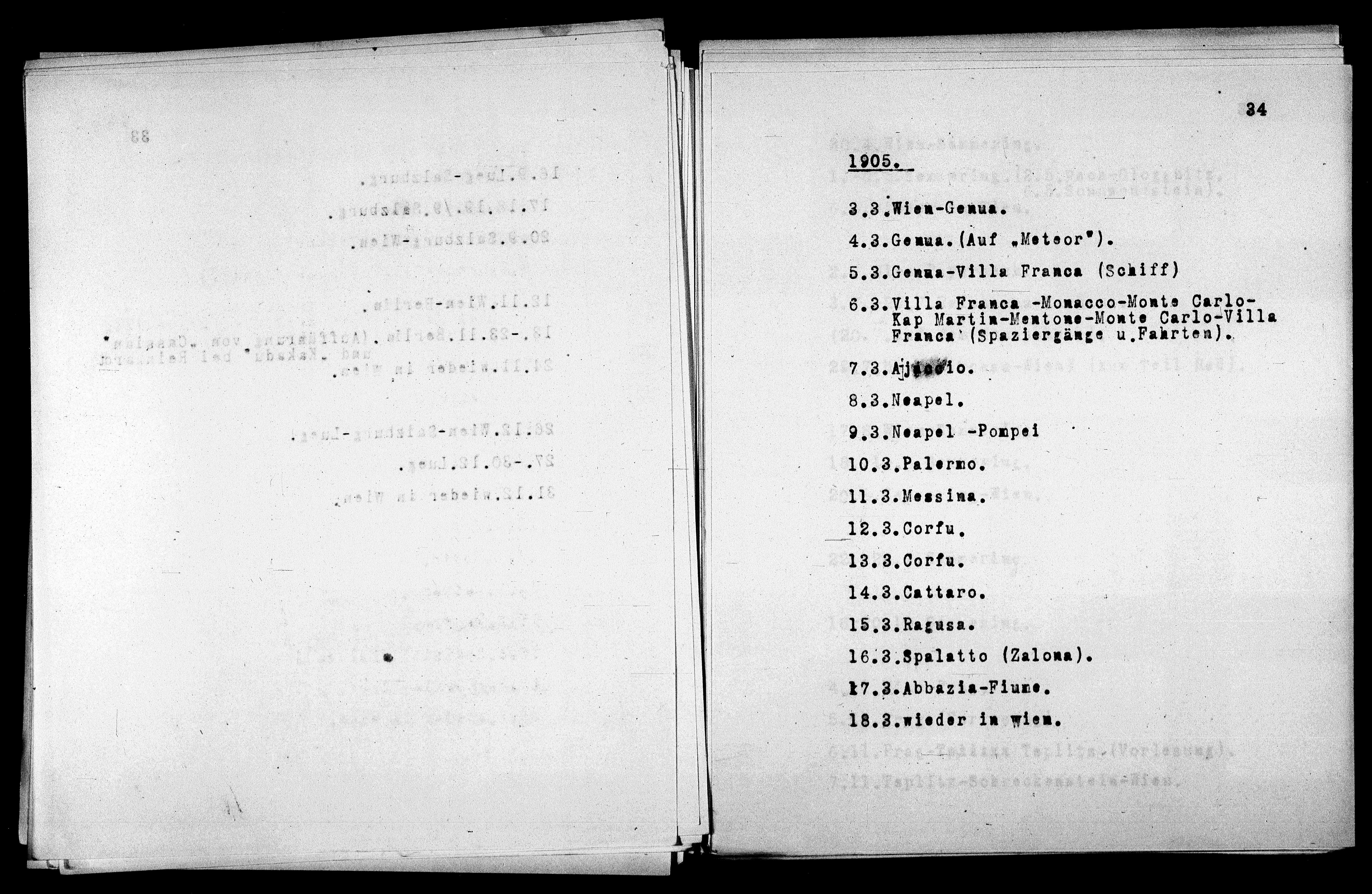 Vorschaubild für Verzeichnis unternommener Reisen 1867-1927, Seite 34