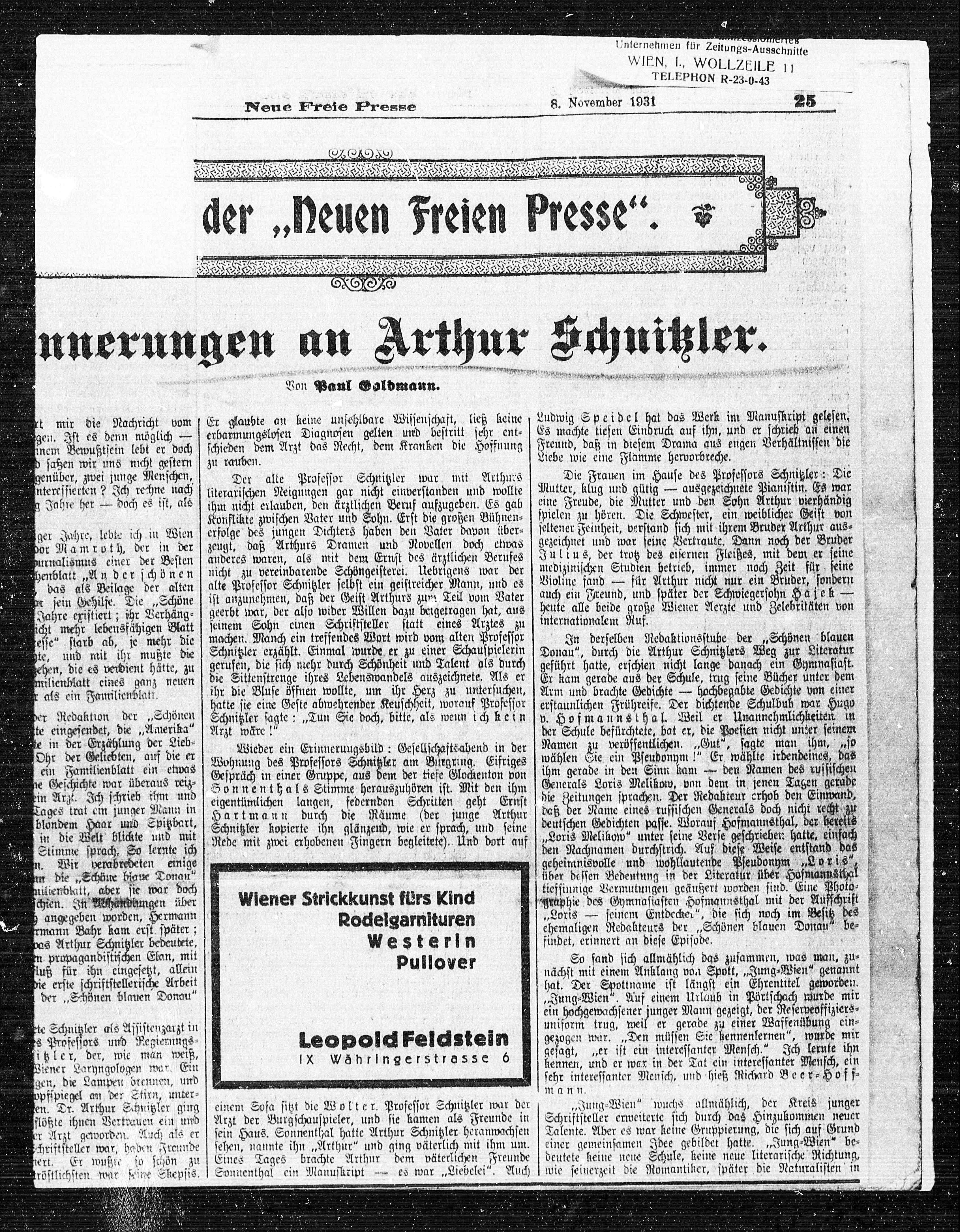 Vorschaubild für Schnitzlers Tod, Seite 722