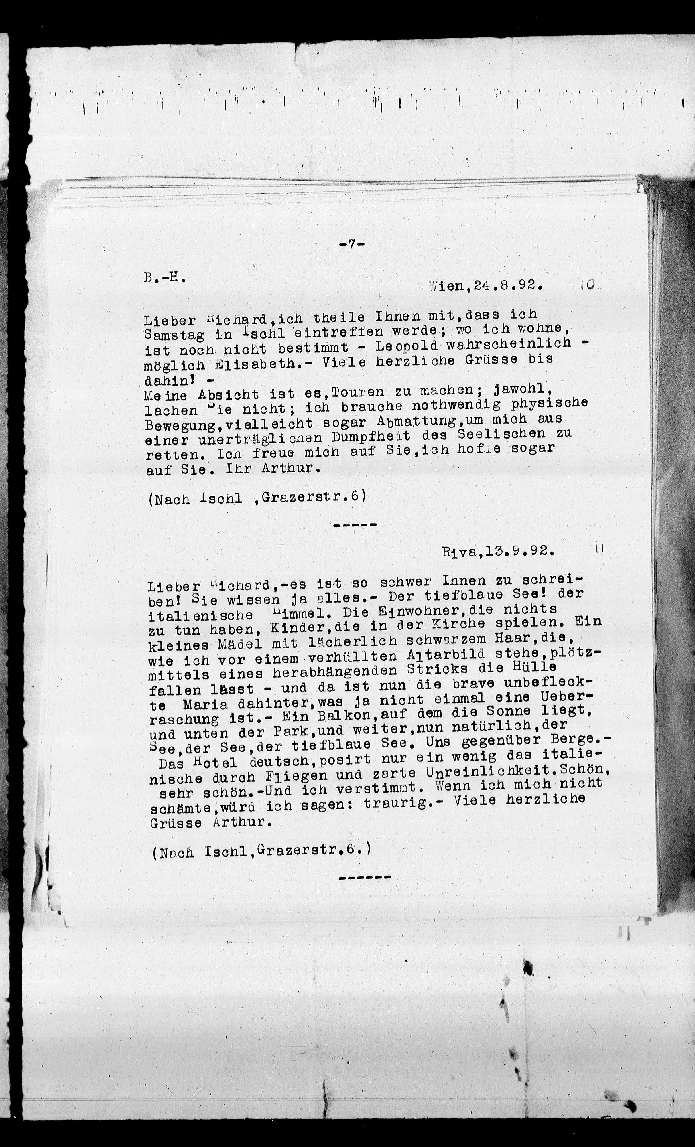 Vorschaubild für Beer-Hofmann, Richard_8.1 Abschrift AS an BH, Seite 10