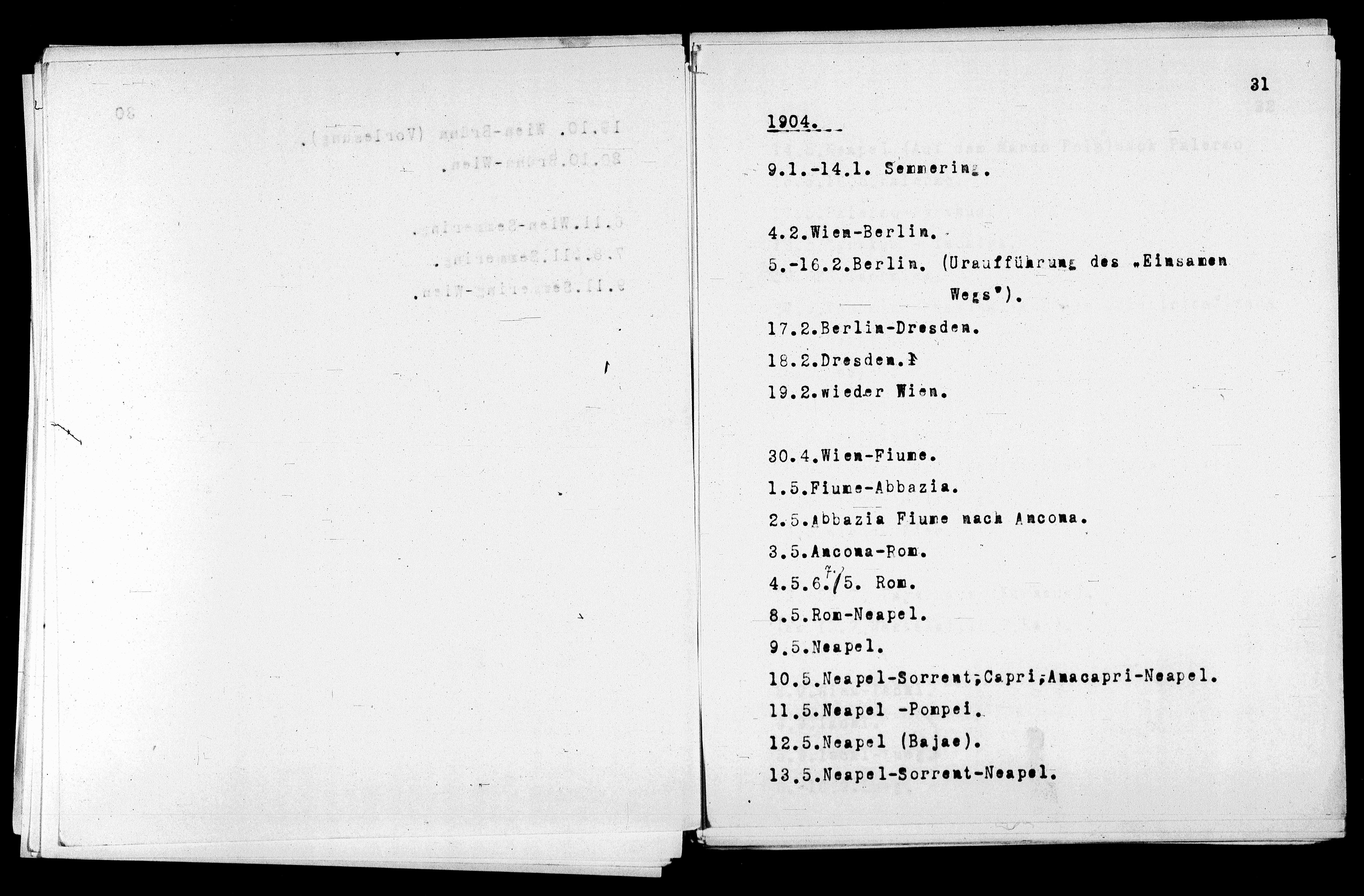 Vorschaubild für Verzeichnis unternommener Reisen 1867-1927, Seite 31