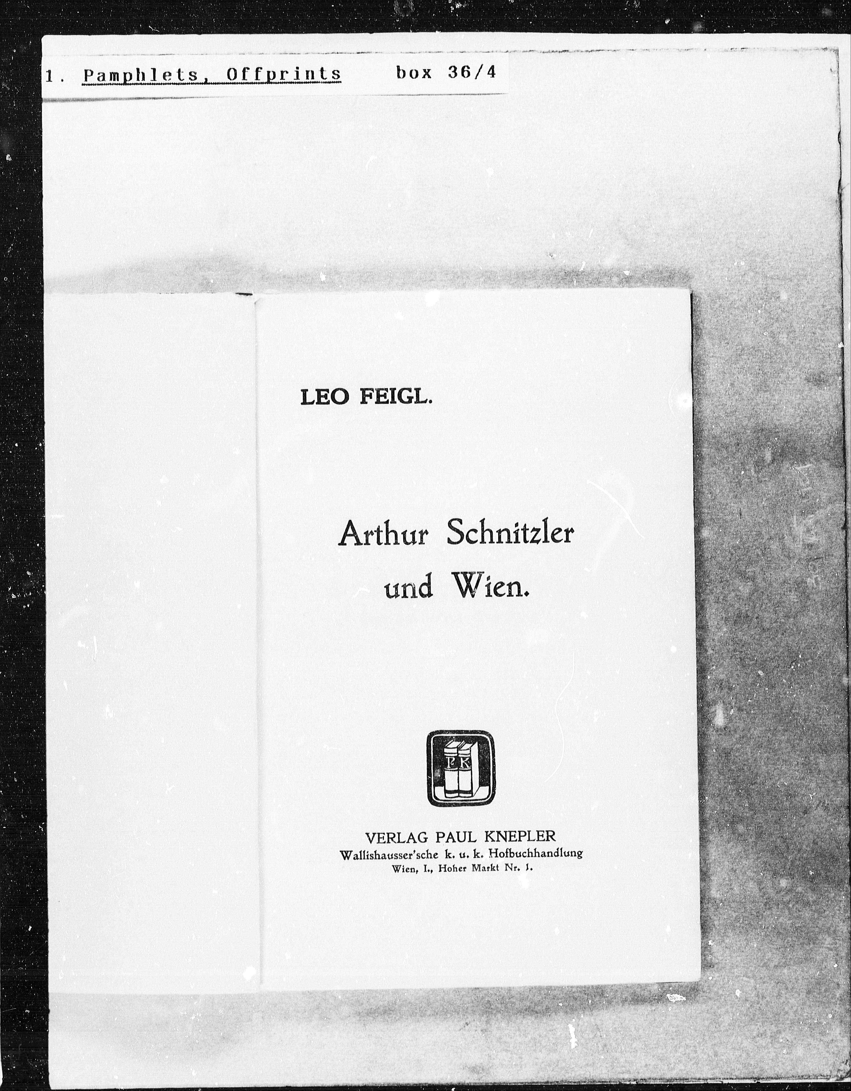 Vorschaubild für Leo Feigl Arthur Schnitzler und Wien, Seite 2
