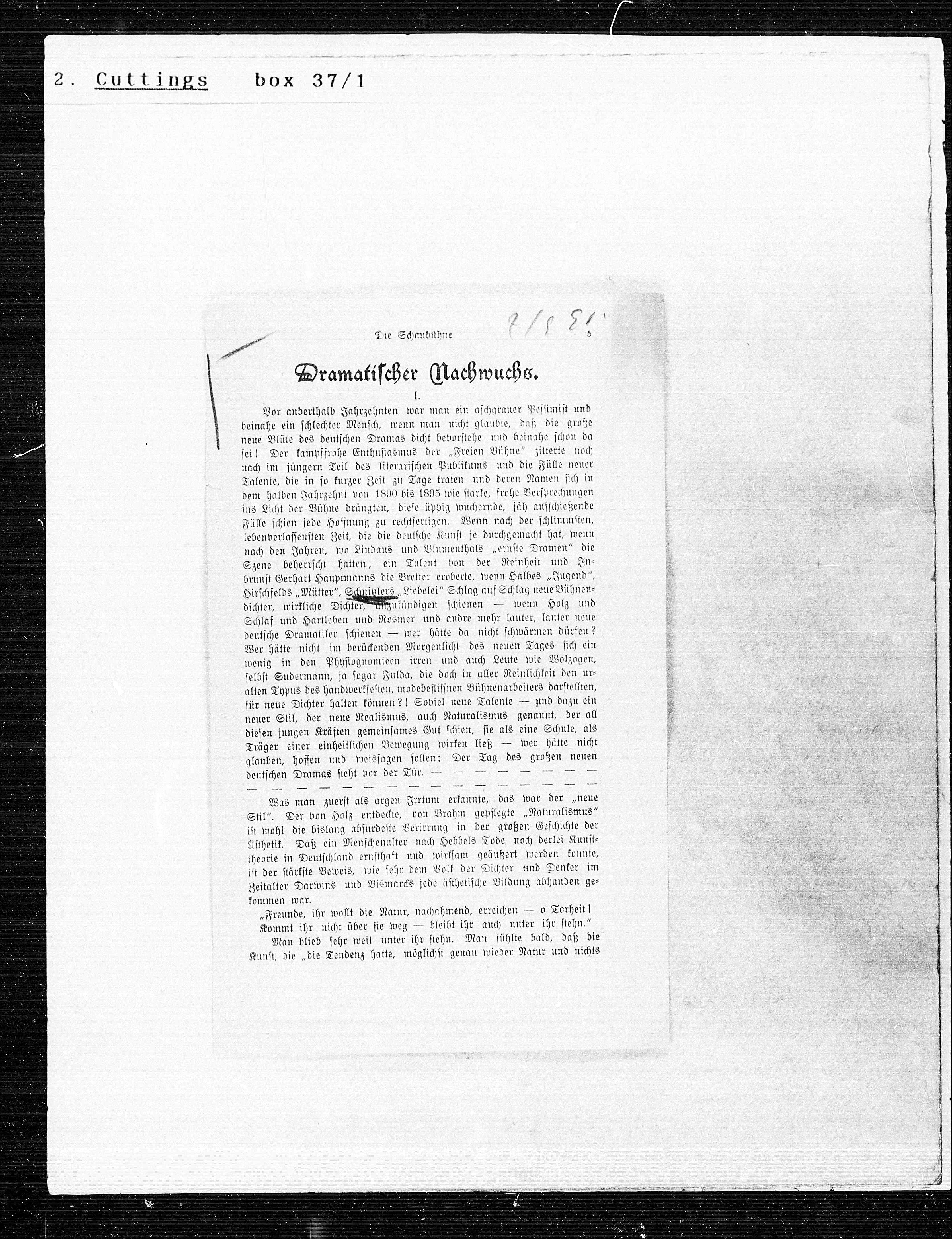 Vorschaubild für Julius Bab Schaubühne, Seite 1