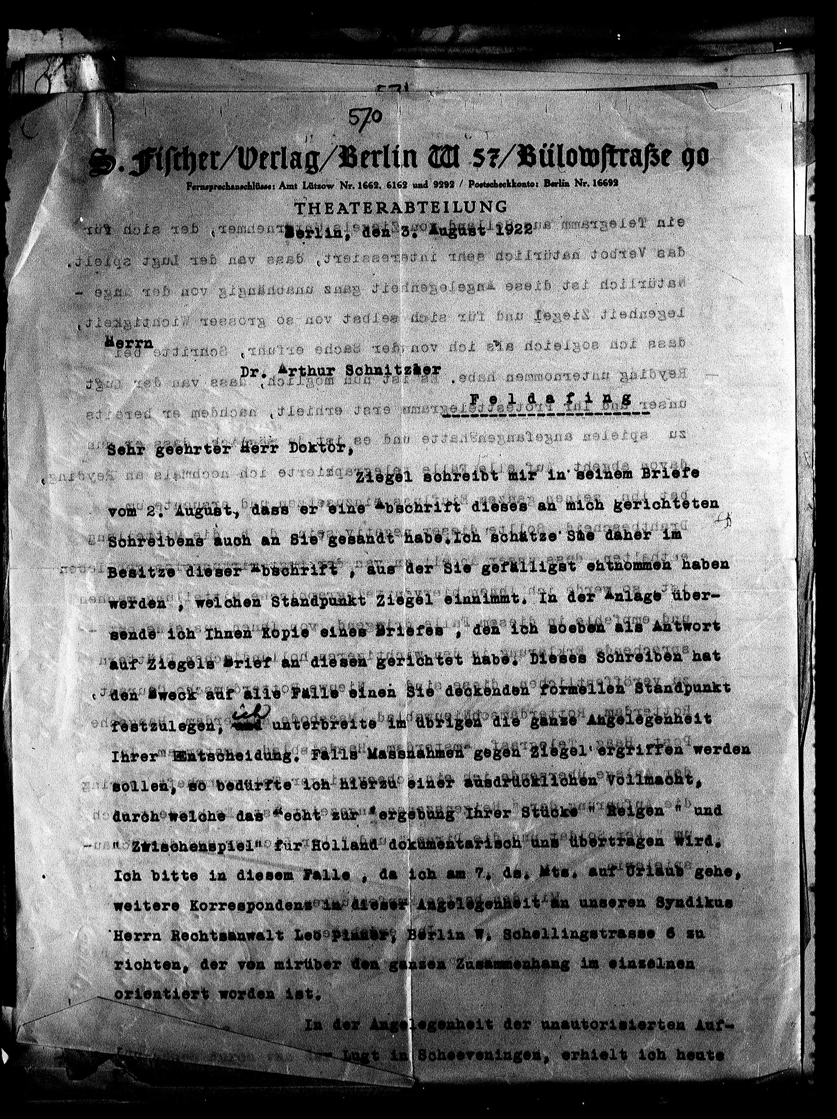 Vorschaubild für Fischer, Salomo_SF an AS 1915-1930 Originale, Seite 511