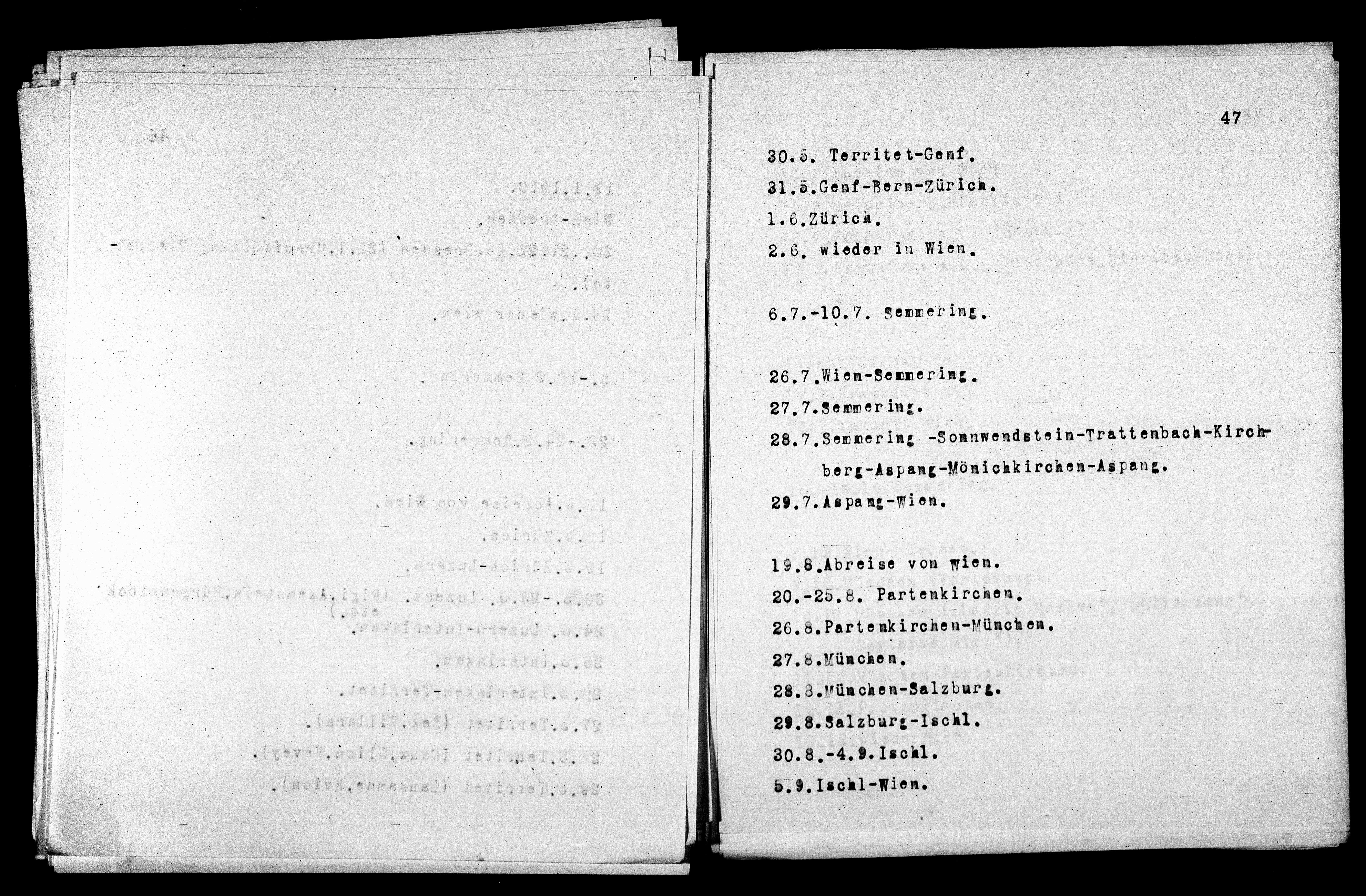 Vorschaubild für Verzeichnis unternommener Reisen 1867-1927, Seite 47