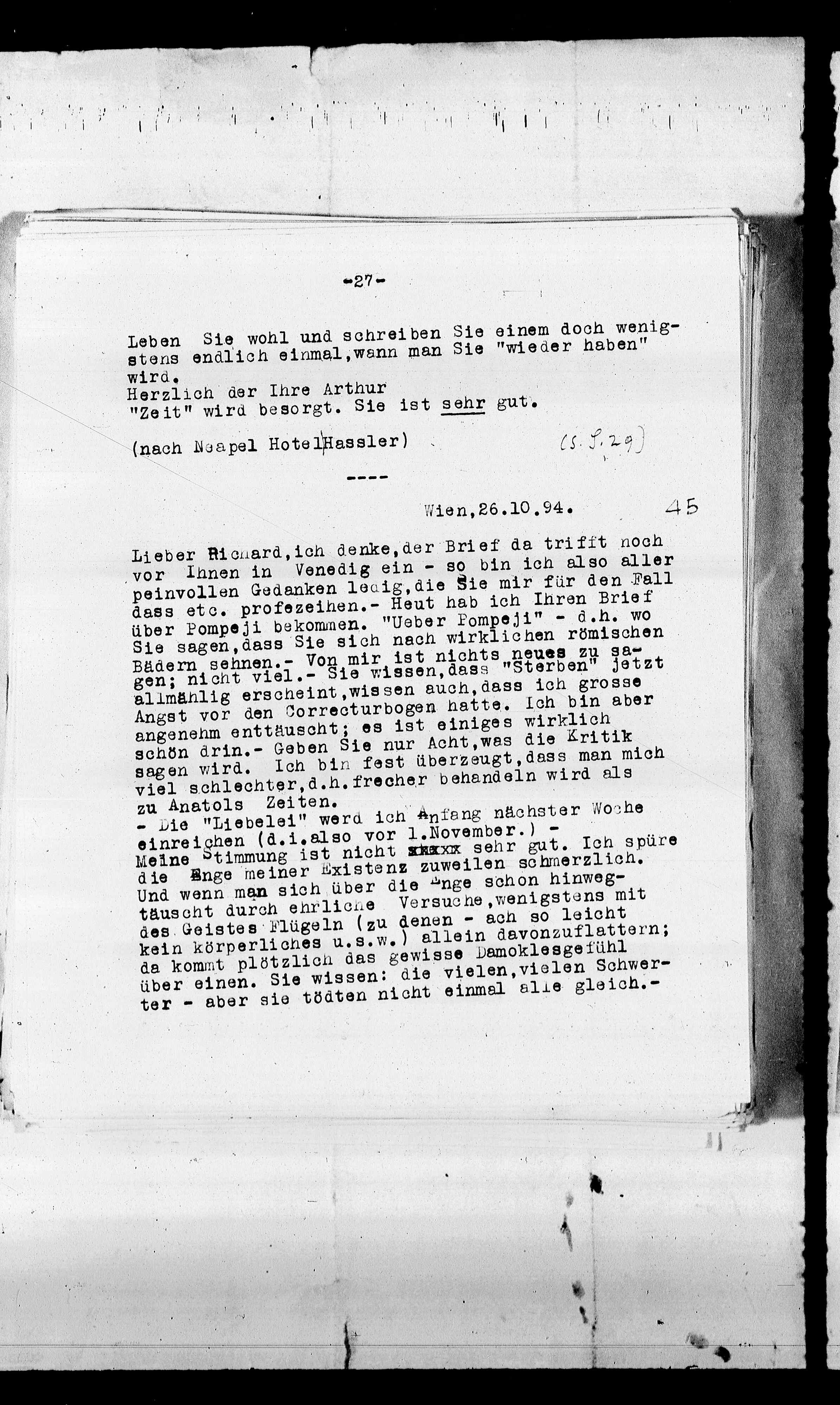 Vorschaubild für Beer-Hofmann, Richard_8.1 Abschrift AS an BH, Seite 31