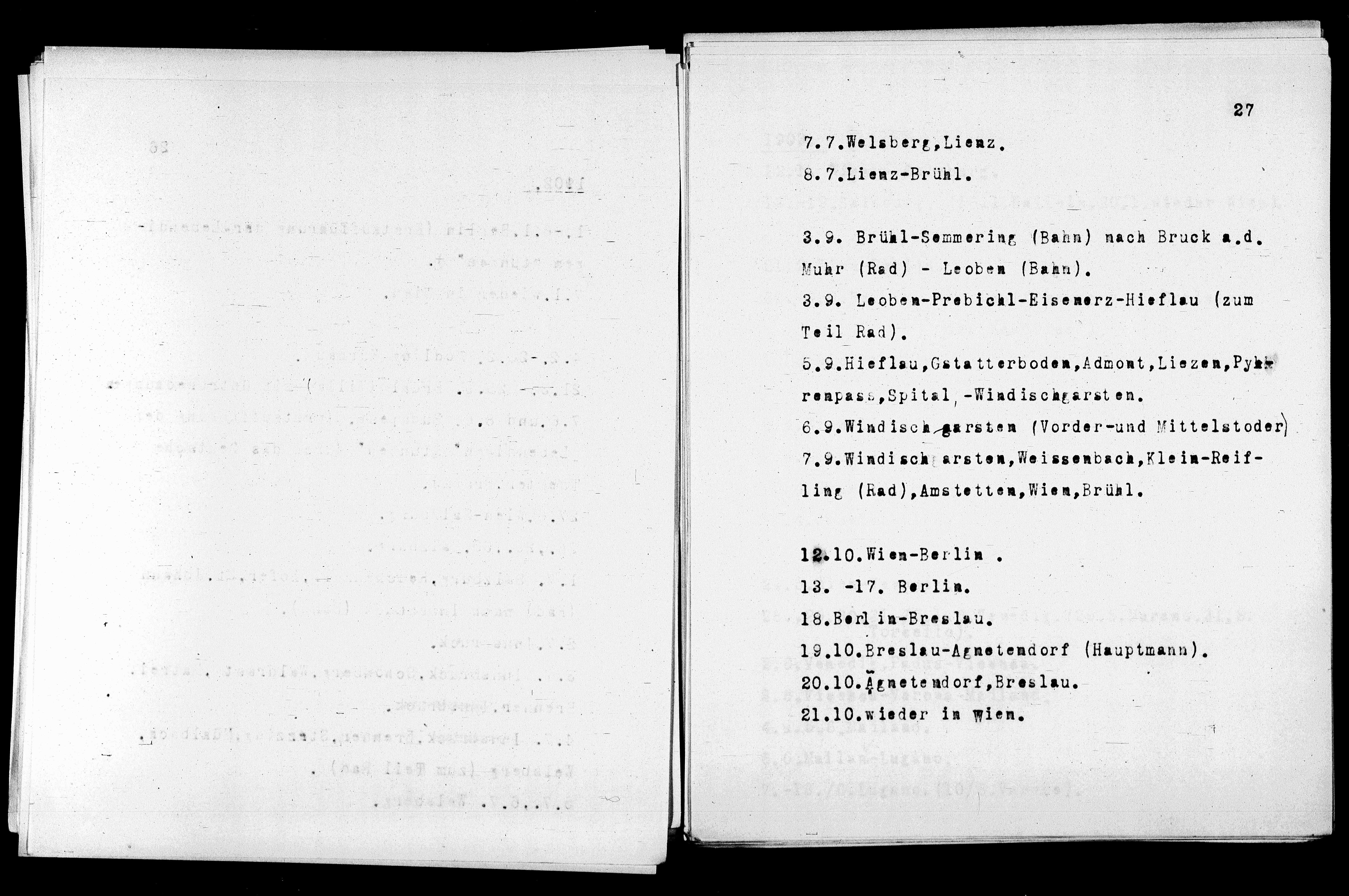 Vorschaubild für Verzeichnis unternommener Reisen 1867-1927, Seite 27