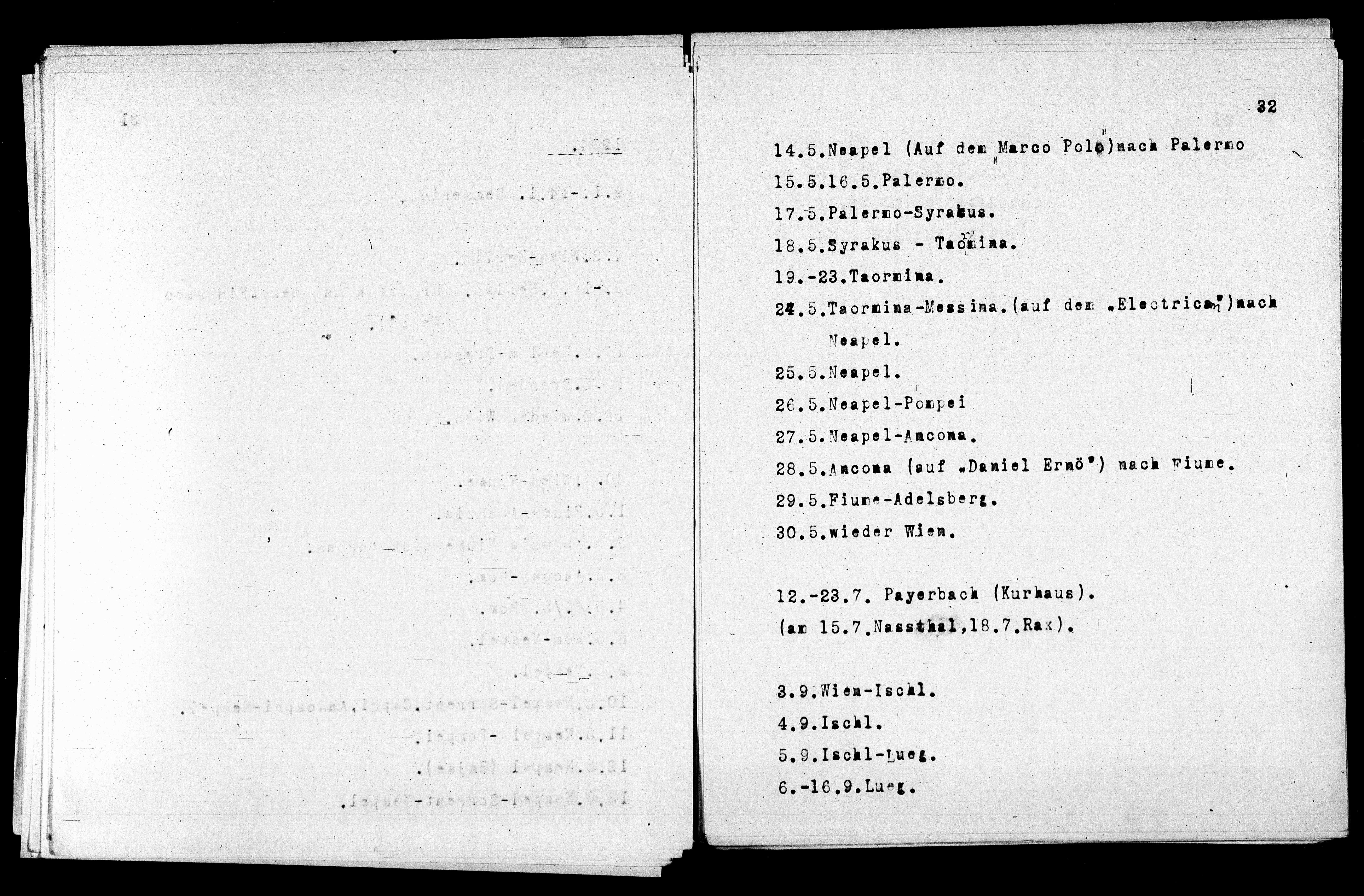 Vorschaubild für Verzeichnis unternommener Reisen 1867-1927, Seite 32