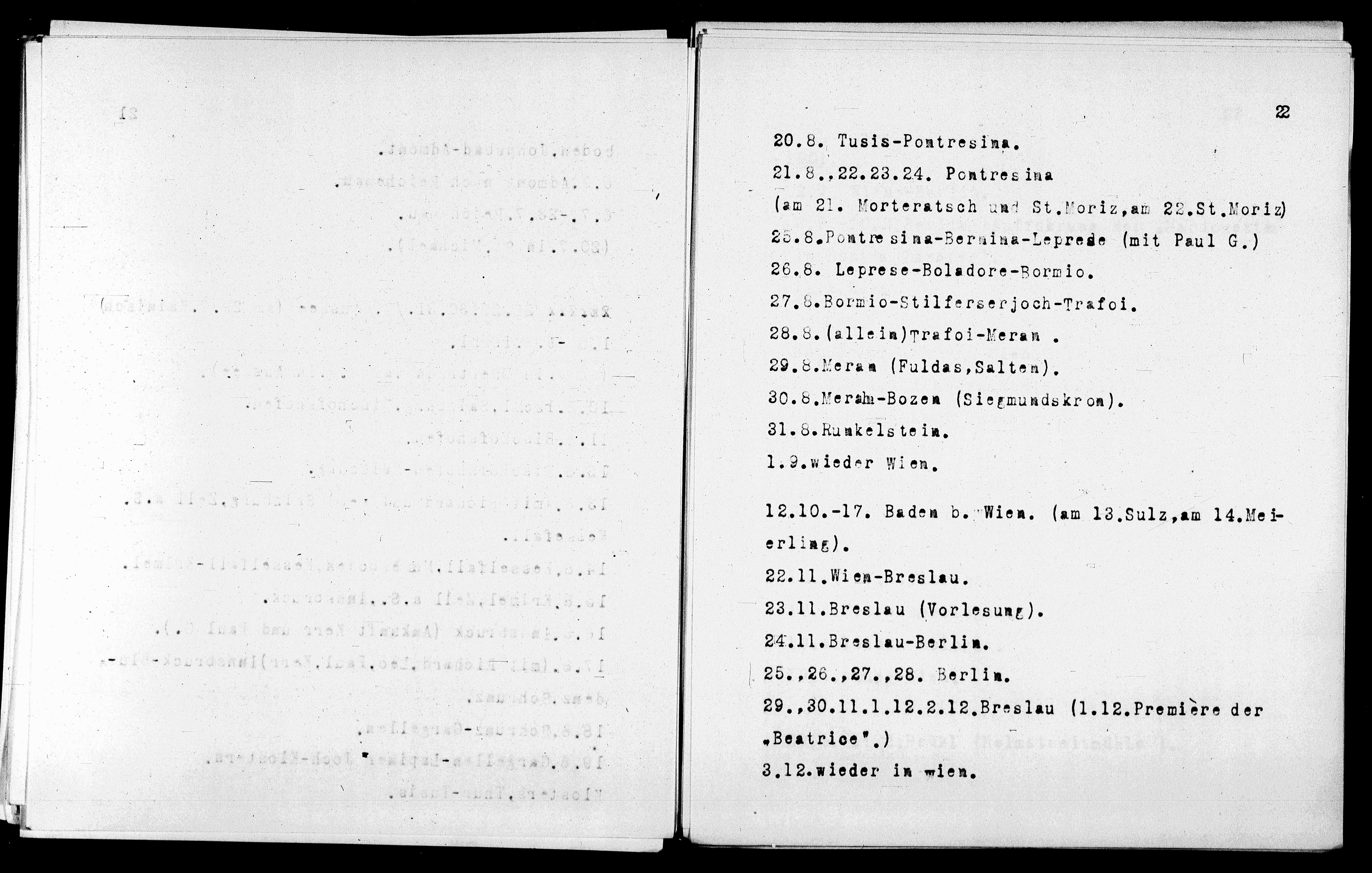 Vorschaubild für Verzeichnis unternommener Reisen 1867-1927, Seite 22