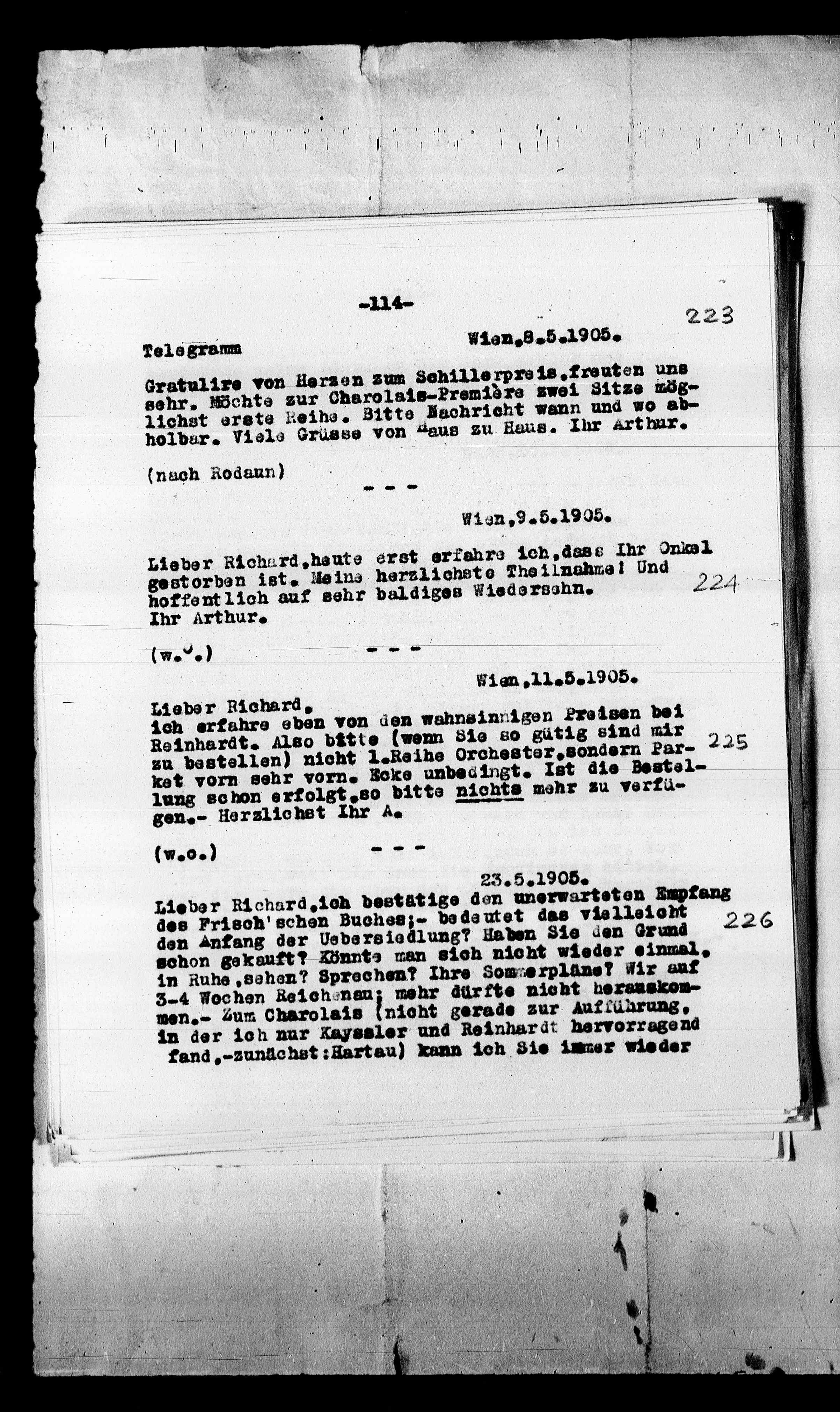 Vorschaubild für Beer-Hofmann, Richard_8.1 Abschrift AS an BH, Seite 121