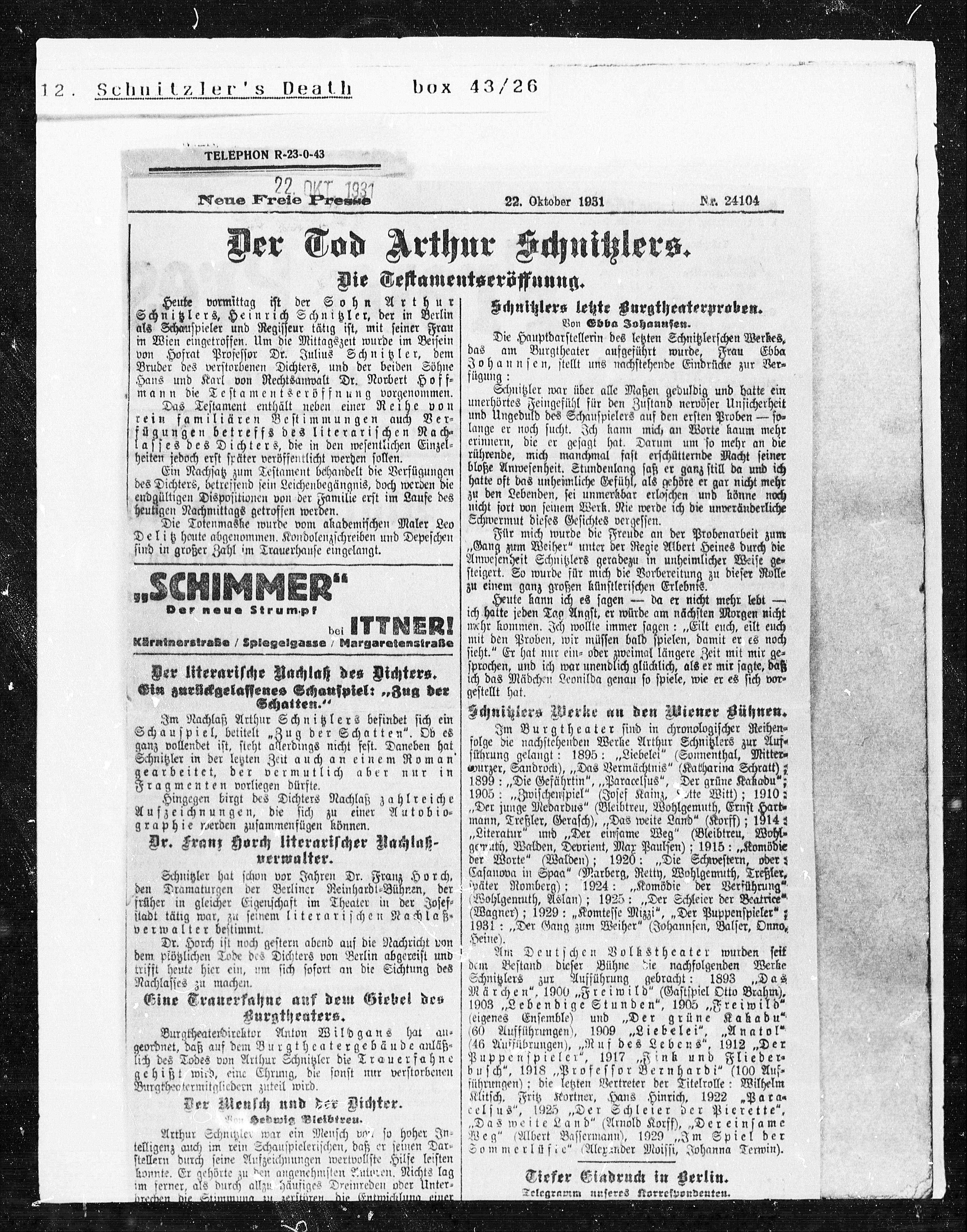 Vorschaubild für Schnitzlers Tod, Seite 622