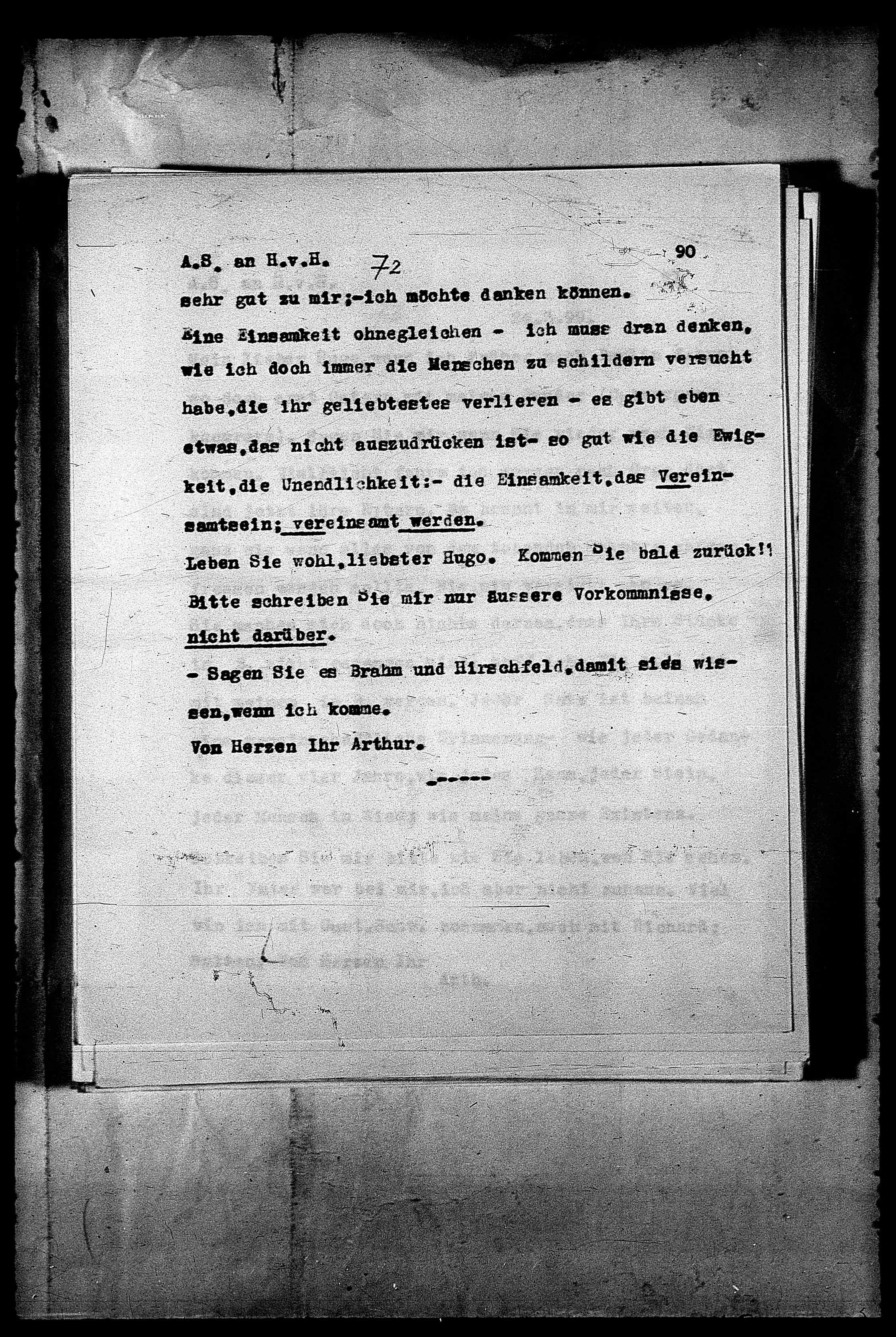 Vorschaubild für Hofmannsthal, Hugo von_AS an HvH Abschrift, HvH an AS, Originale (Mikrofilm 38), Seite 94