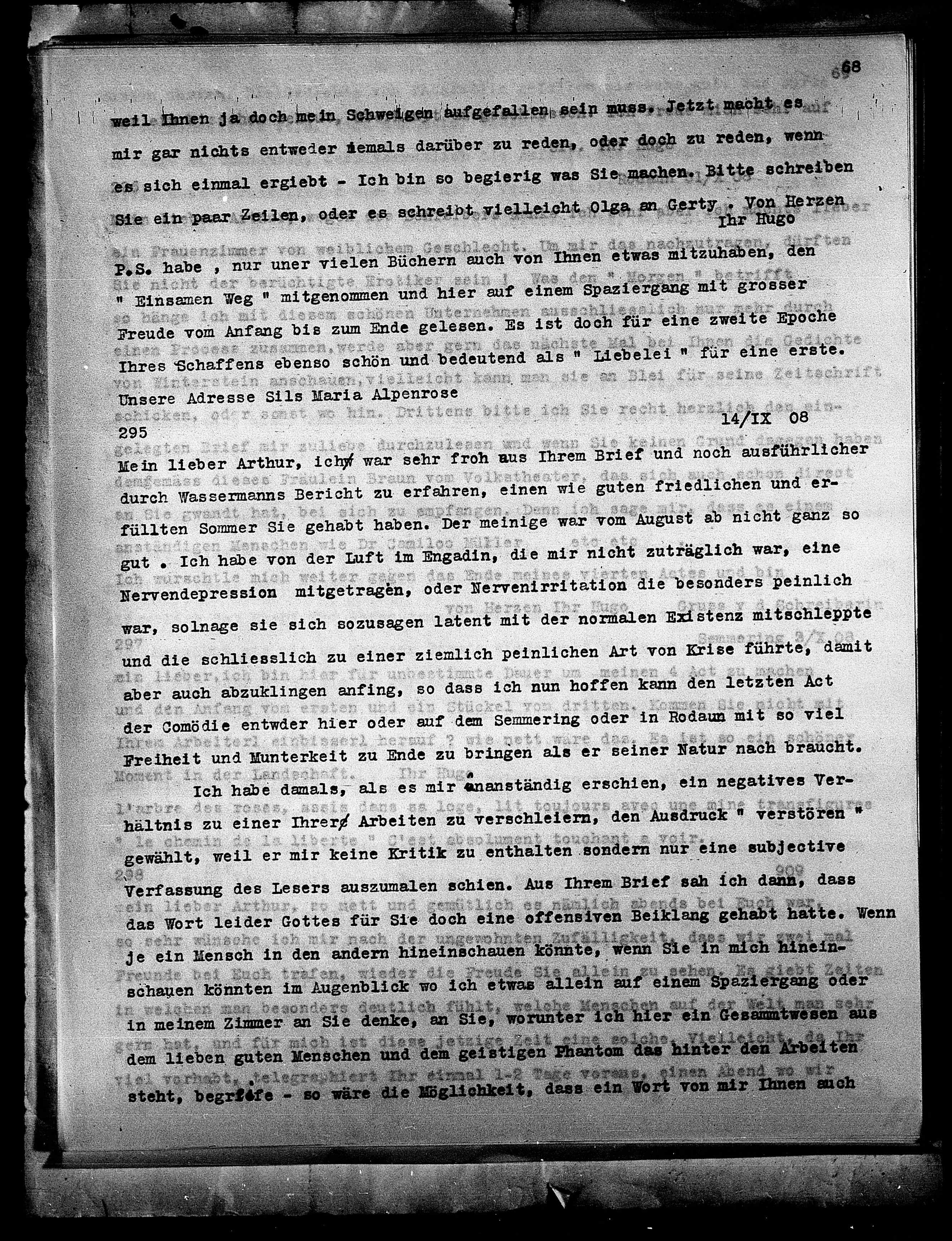 Vorschaubild für Hofmannsthal, Hugo von_3 an AS, Abschrift, Seite 74