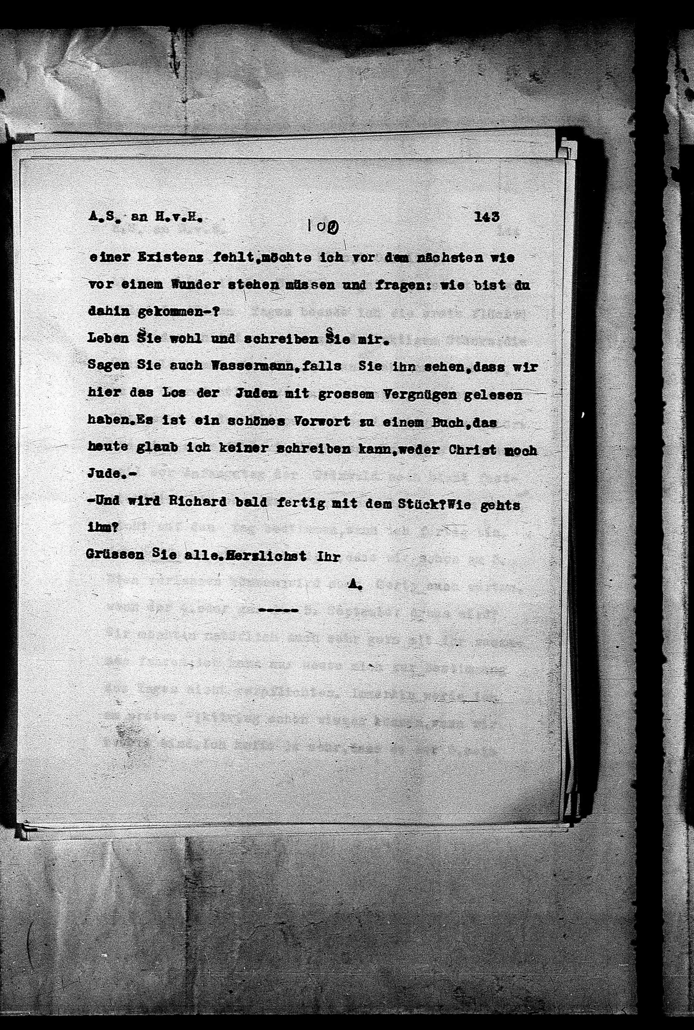Vorschaubild für Hofmannsthal, Hugo von_AS an HvH Abschrift, HvH an AS, Originale (Mikrofilm 38), Seite 149