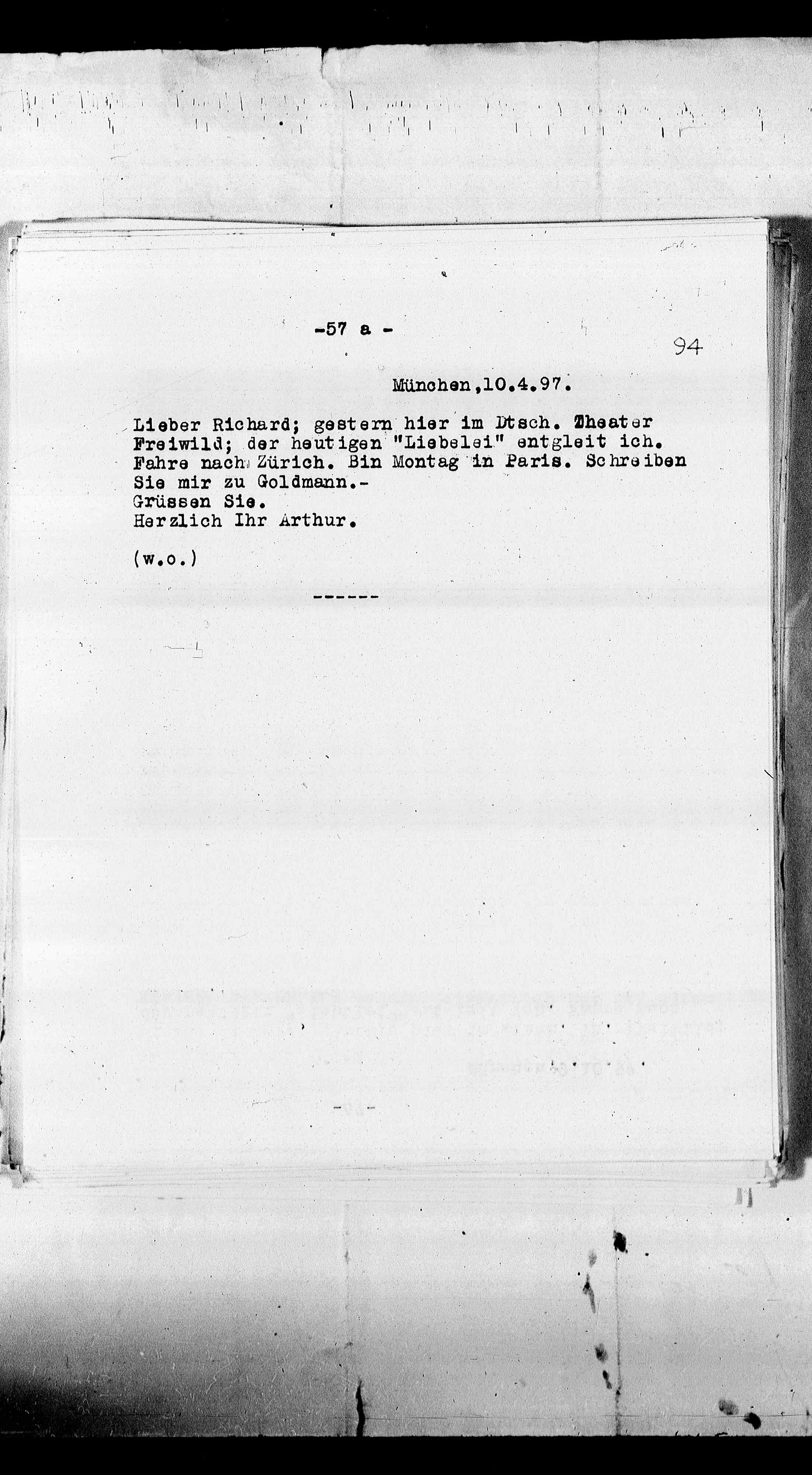 Vorschaubild für Beer-Hofmann, Richard_8.1 Abschrift AS an BH, Seite 62