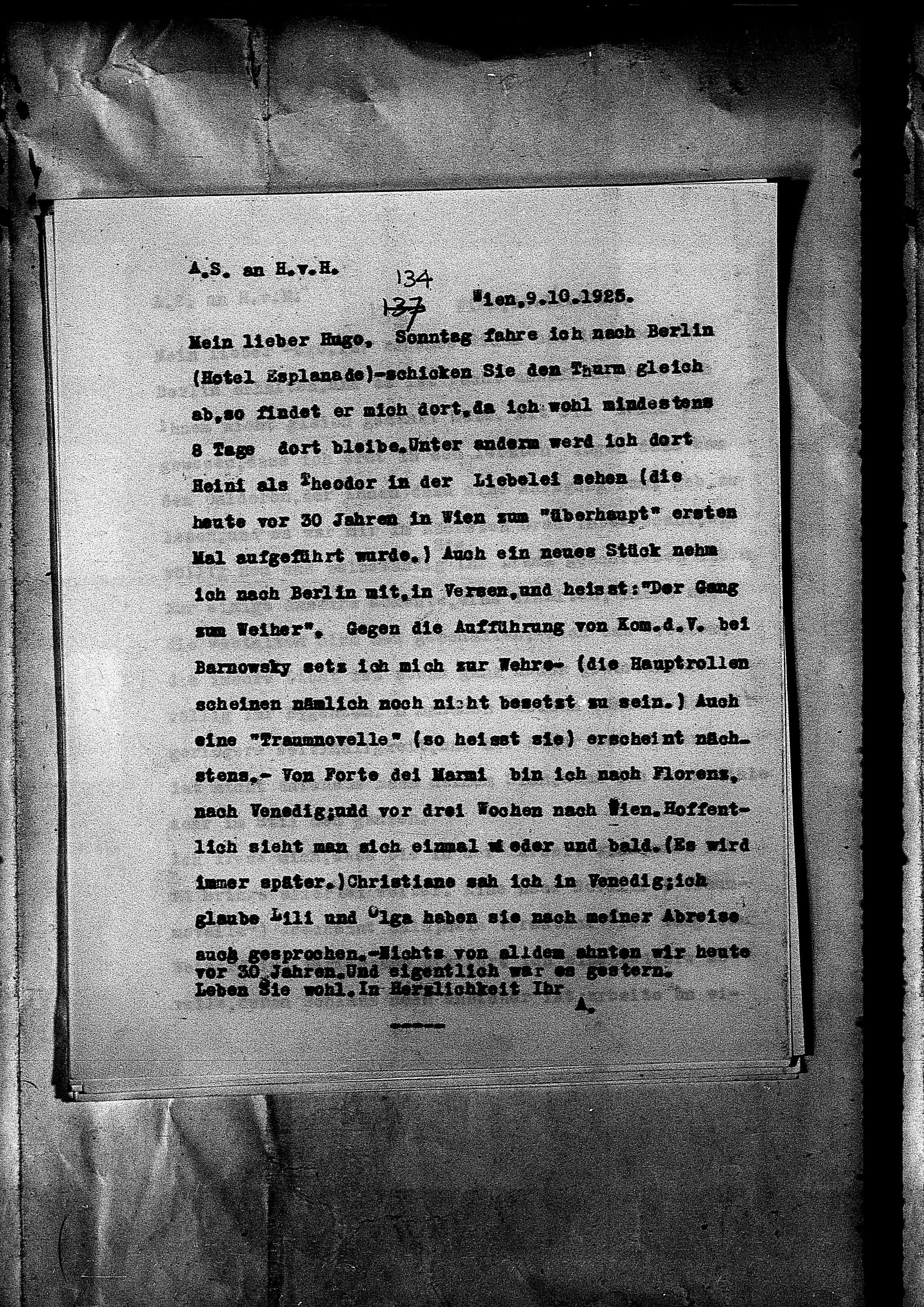 Vorschaubild für Hofmannsthal, Hugo von_AS an HvH Abschrift, HvH an AS, Originale (Mikrofilm 38), Seite 211