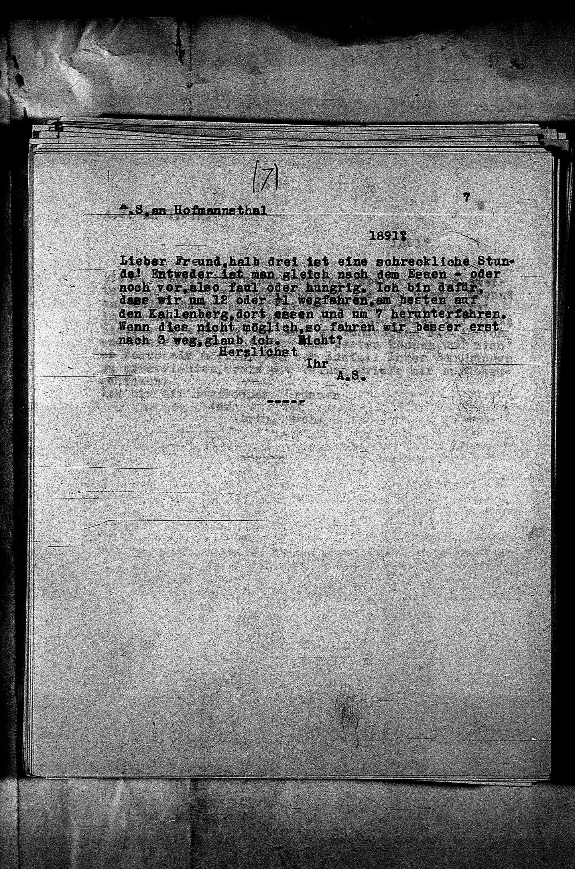 Vorschaubild für Hofmannsthal, Hugo von_AS an HvH Abschrift, HvH an AS, Originale (Mikrofilm 38), Seite 10