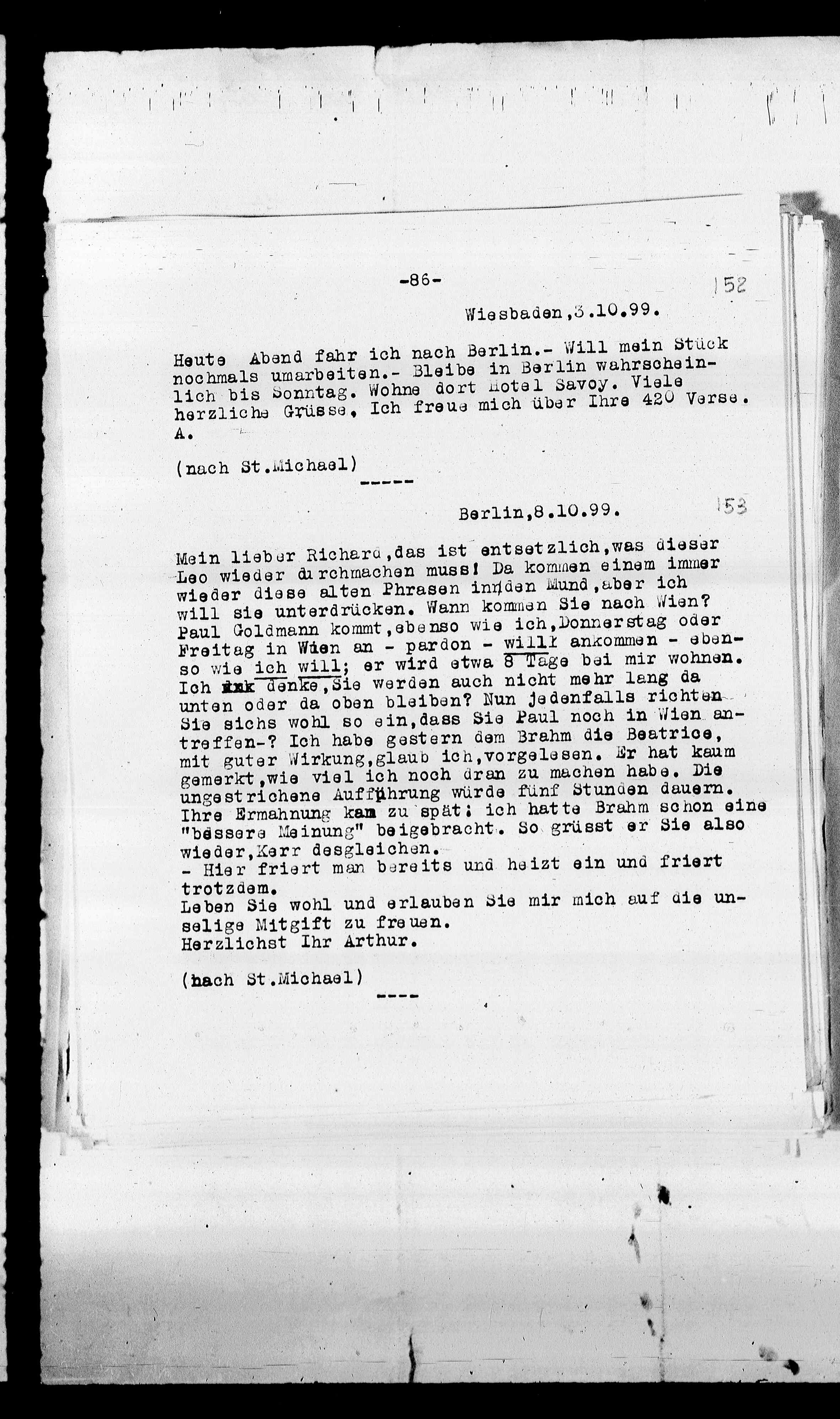 Vorschaubild für Beer-Hofmann, Richard_8.1 Abschrift AS an BH, Seite 92