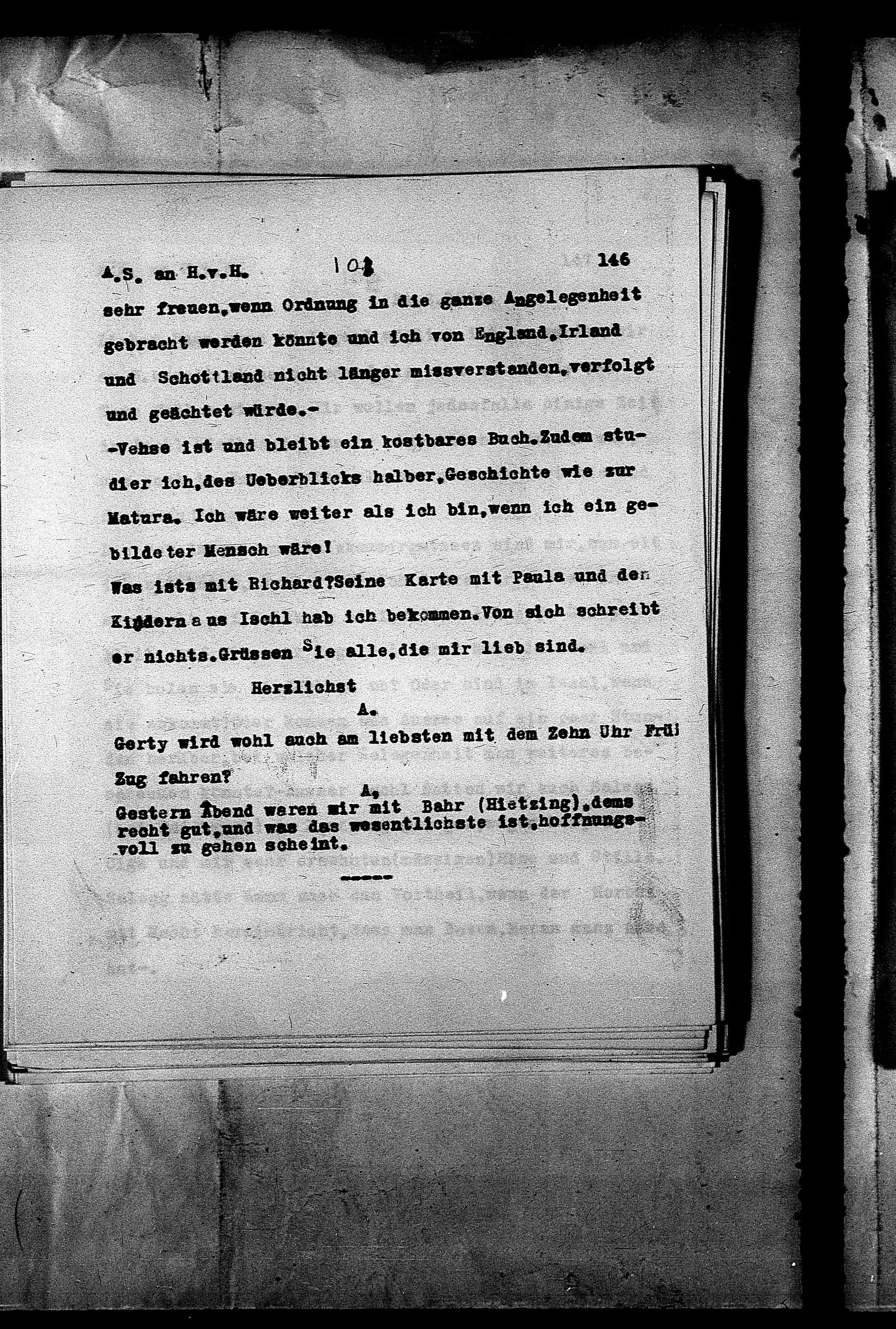 Vorschaubild für Hofmannsthal, Hugo von_AS an HvH Abschrift, HvH an AS, Originale (Mikrofilm 38), Seite 152