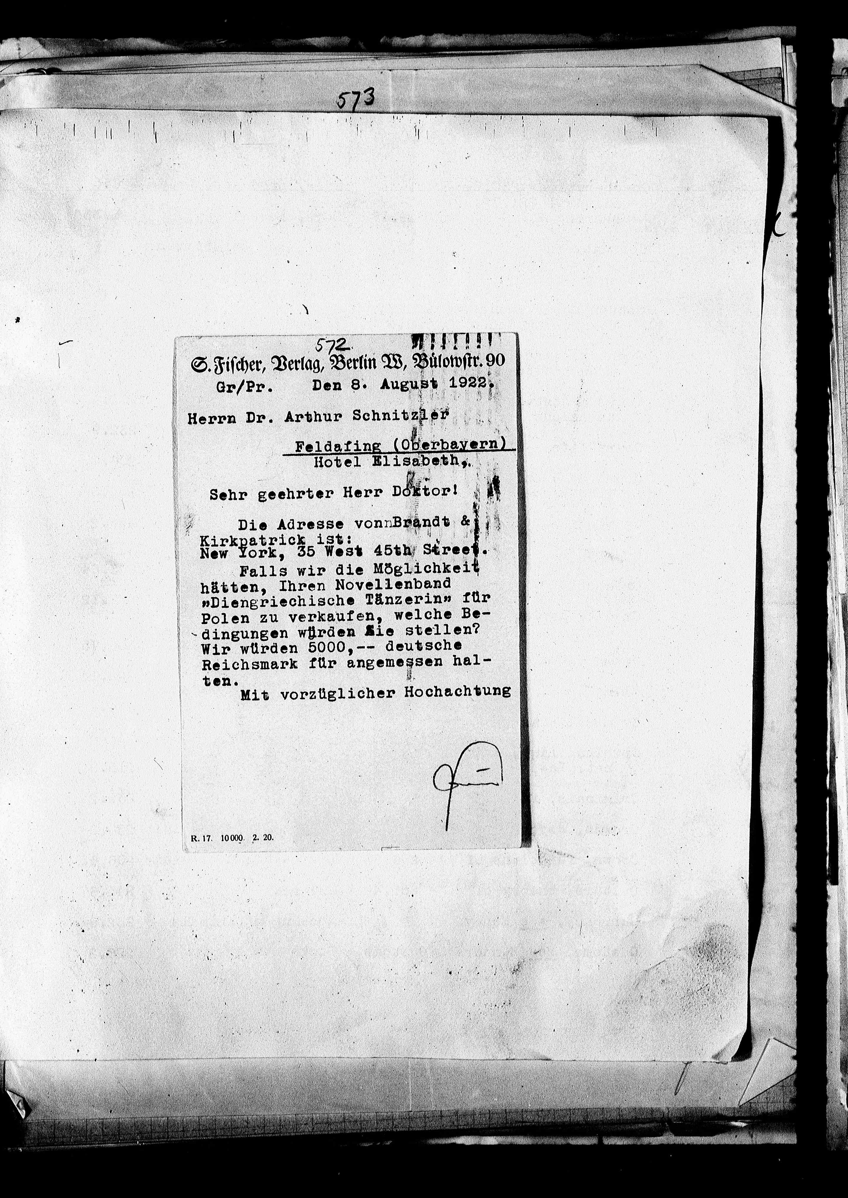 Vorschaubild für Fischer, Salomo_SF an AS 1915-1930 Originale, Seite 524