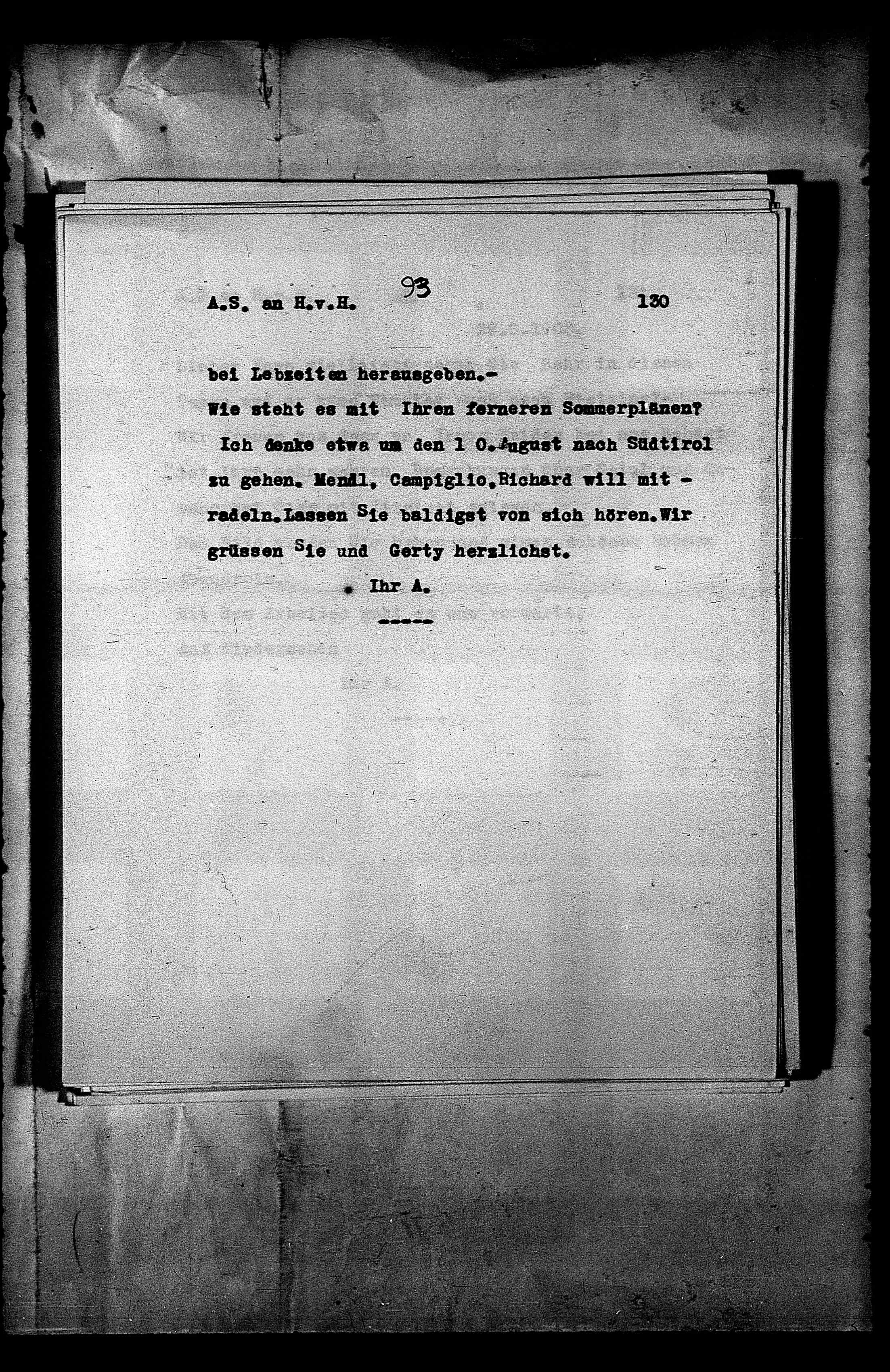 Vorschaubild für Hofmannsthal, Hugo von_AS an HvH Abschrift, HvH an AS, Originale (Mikrofilm 38), Seite 136