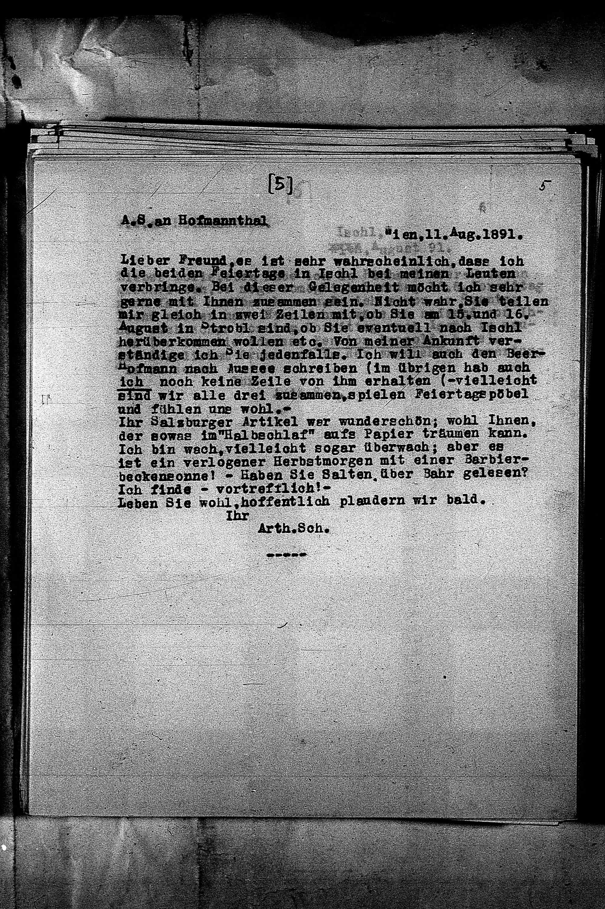 Vorschaubild für Hofmannsthal, Hugo von_AS an HvH Abschrift, HvH an AS, Originale (Mikrofilm 38), Seite 8