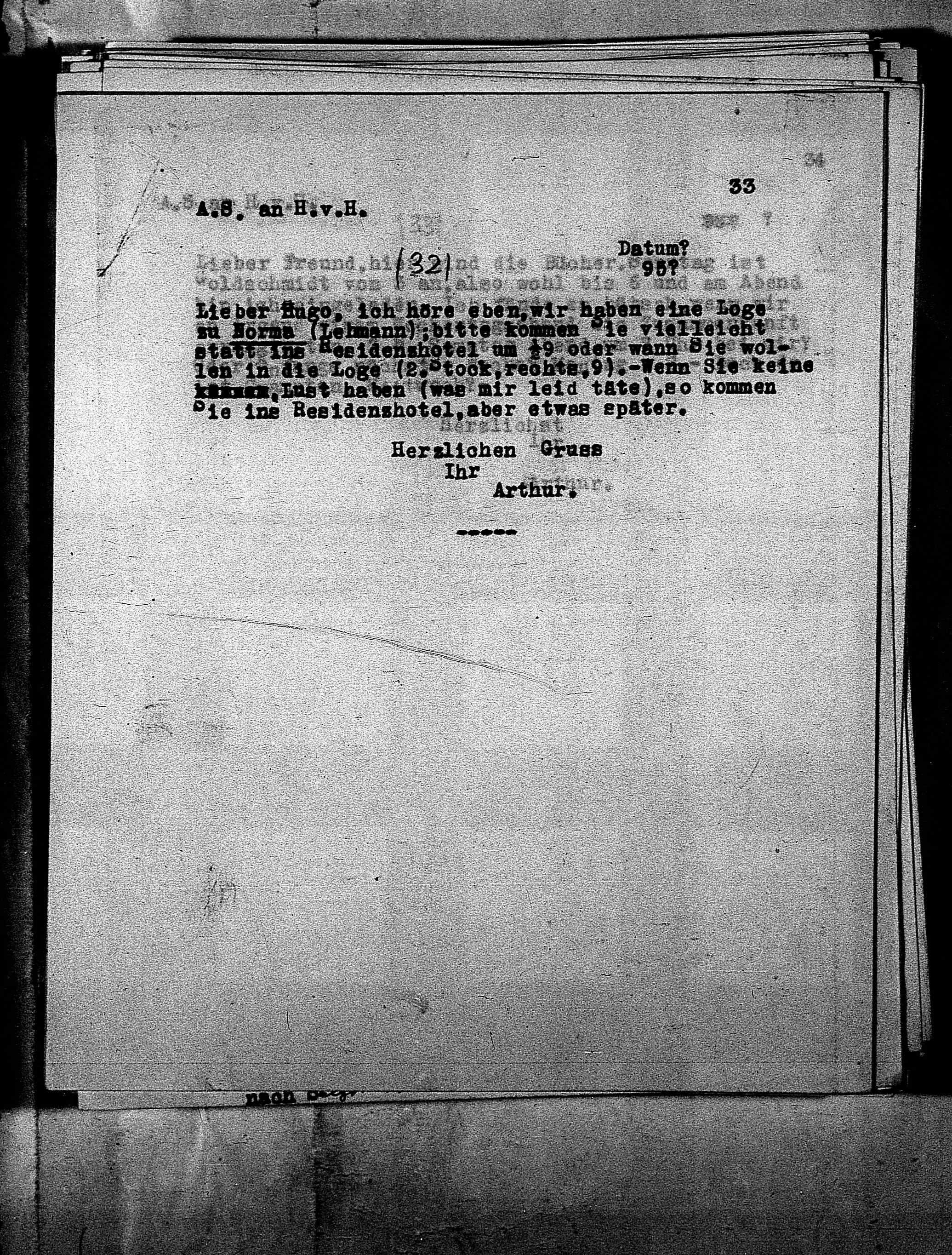 Vorschaubild für Hofmannsthal, Hugo von_AS an HvH Abschrift, HvH an AS, Originale (Mikrofilm 38), Seite 36