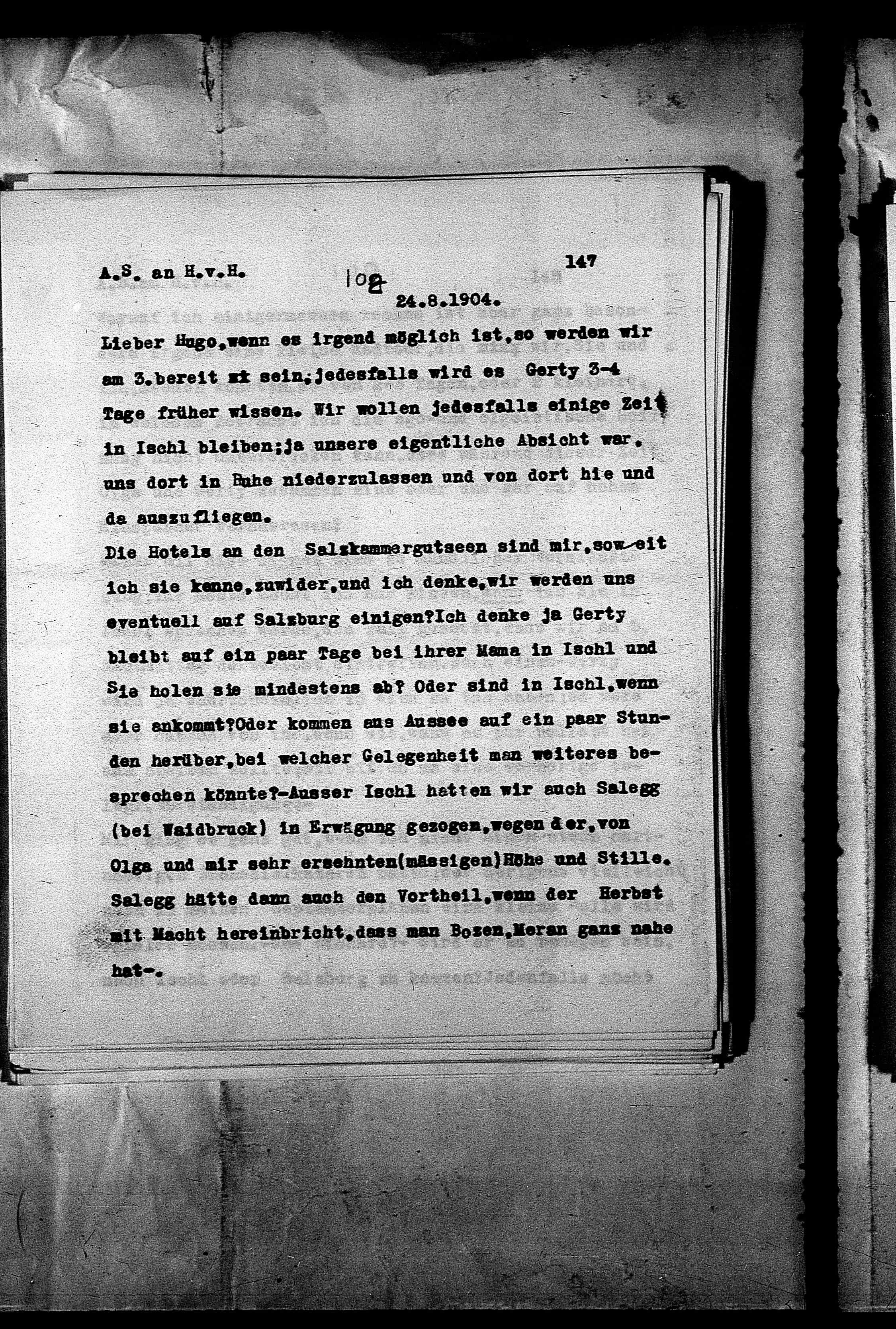 Vorschaubild für Hofmannsthal, Hugo von_AS an HvH Abschrift, HvH an AS, Originale (Mikrofilm 38), Seite 153
