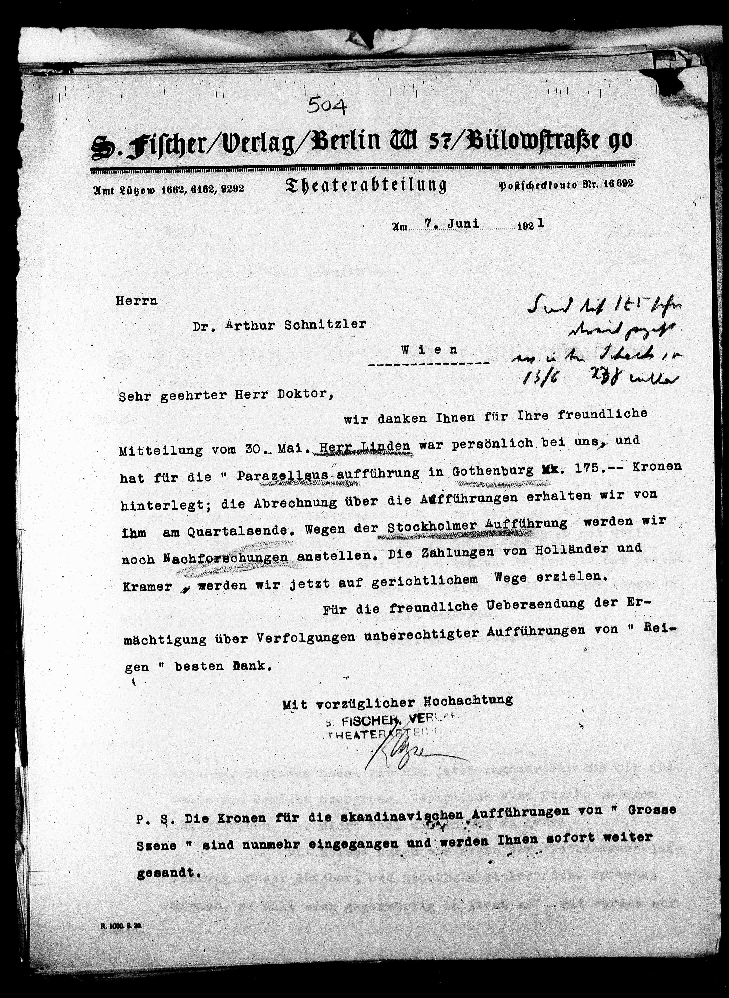Vorschaubild für Fischer, Salomo_SF an AS 1915-1930 Originale, Seite 386