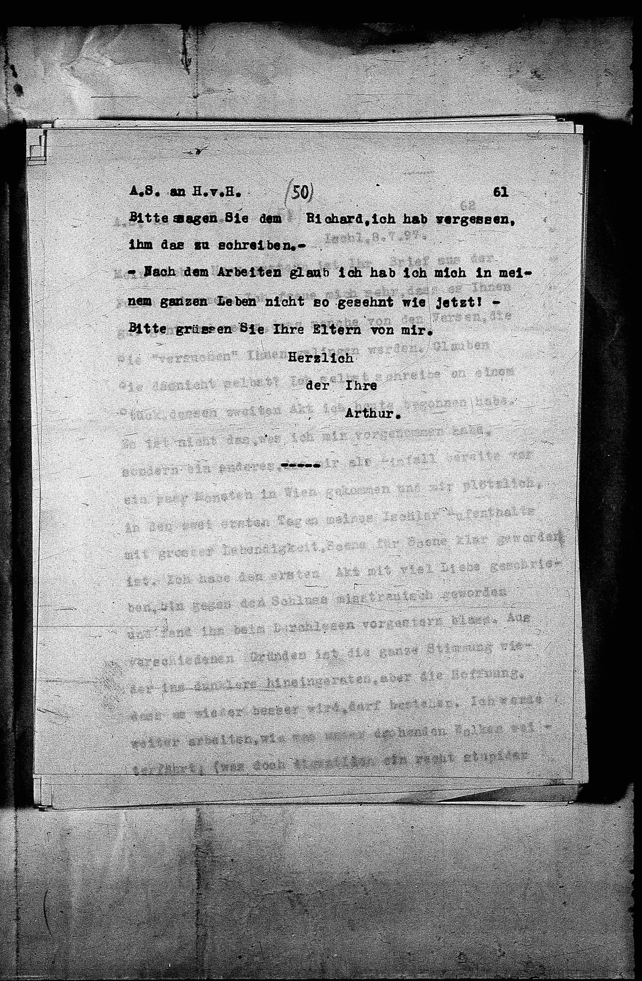 Vorschaubild für Hofmannsthal, Hugo von_AS an HvH Abschrift, HvH an AS, Originale (Mikrofilm 38), Seite 64