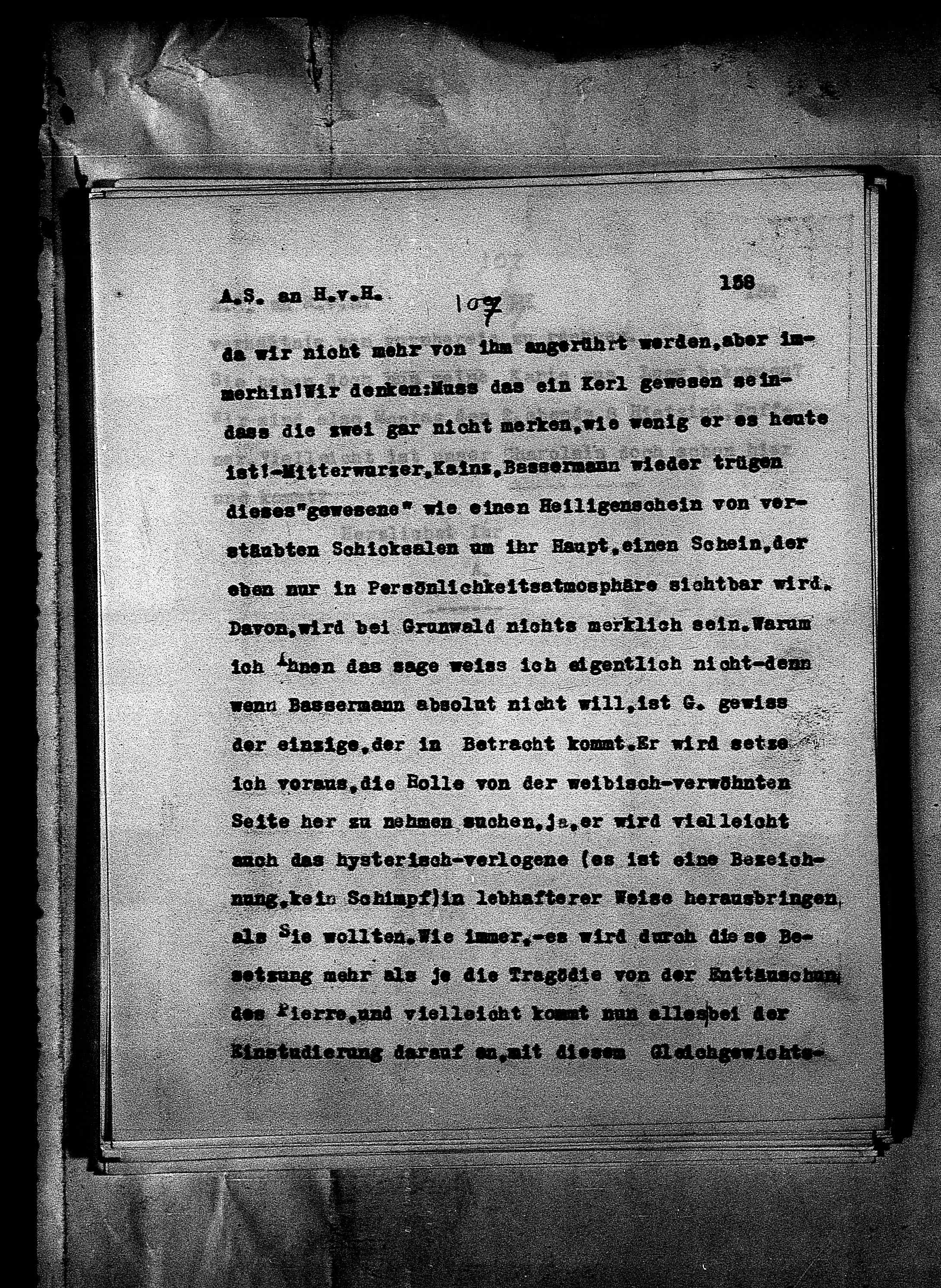 Vorschaubild für Hofmannsthal, Hugo von_AS an HvH Abschrift, HvH an AS, Originale (Mikrofilm 38), Seite 164