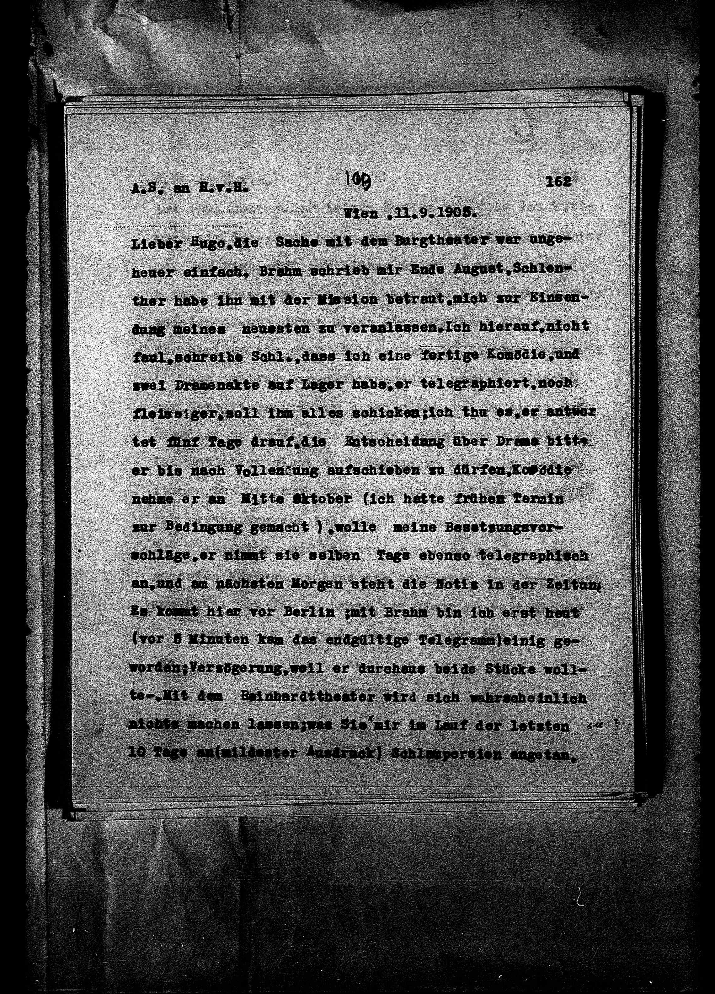 Vorschaubild für Hofmannsthal, Hugo von_AS an HvH Abschrift, HvH an AS, Originale (Mikrofilm 38), Seite 168