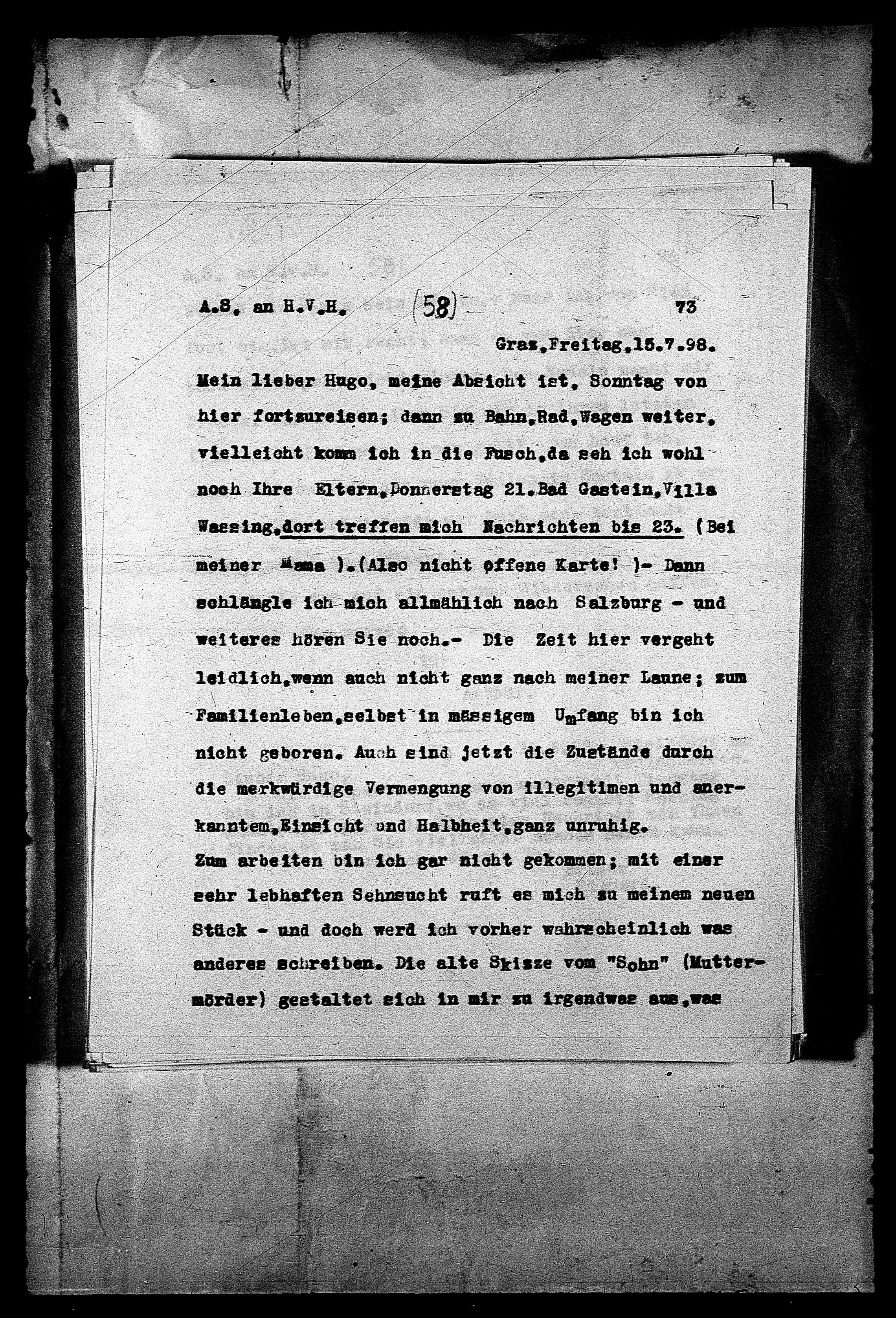 Vorschaubild für Hofmannsthal, Hugo von_AS an HvH Abschrift, HvH an AS, Originale (Mikrofilm 38), Seite 76