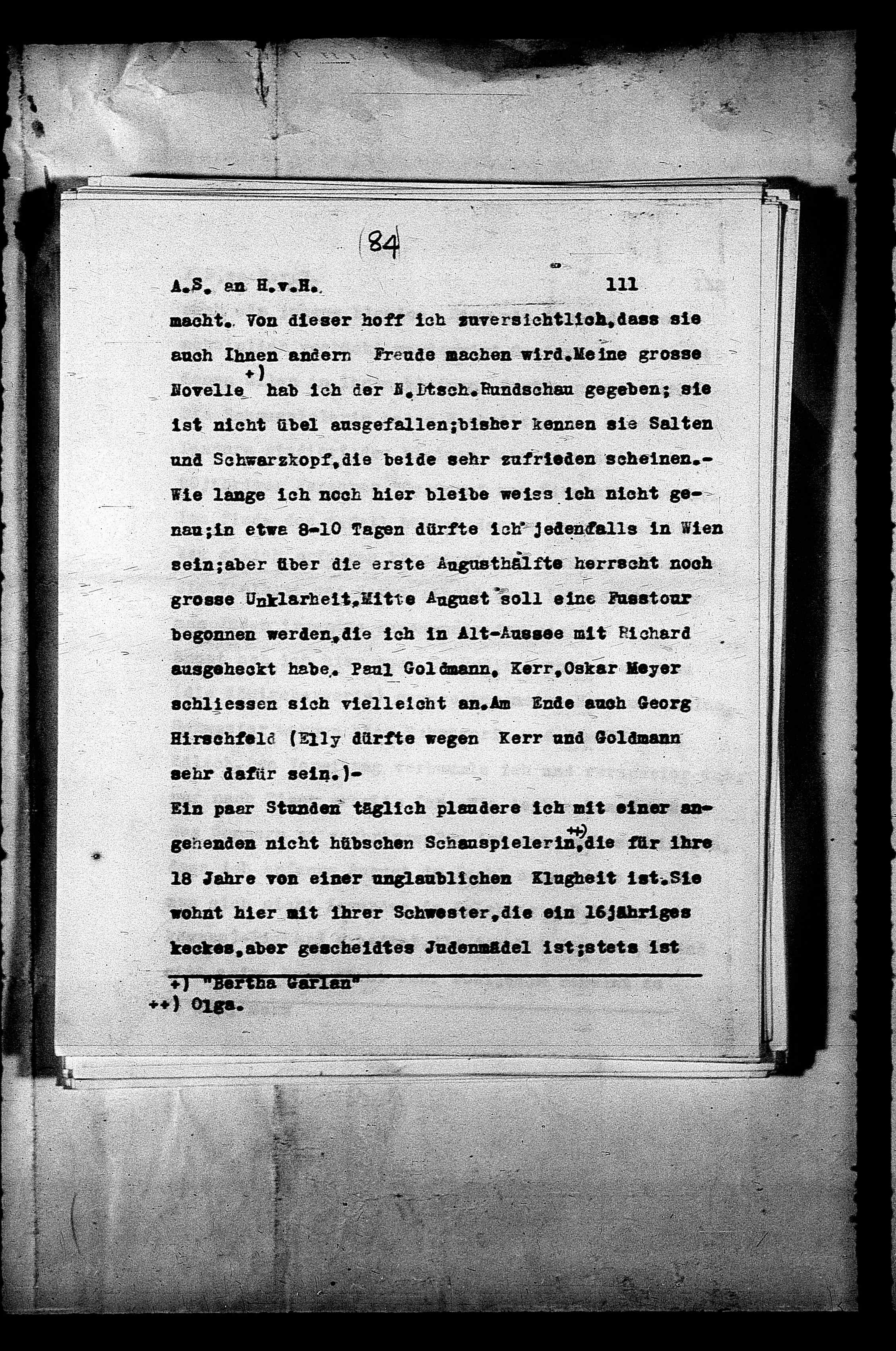 Vorschaubild für Hofmannsthal, Hugo von_AS an HvH Abschrift, HvH an AS, Originale (Mikrofilm 38), Seite 115