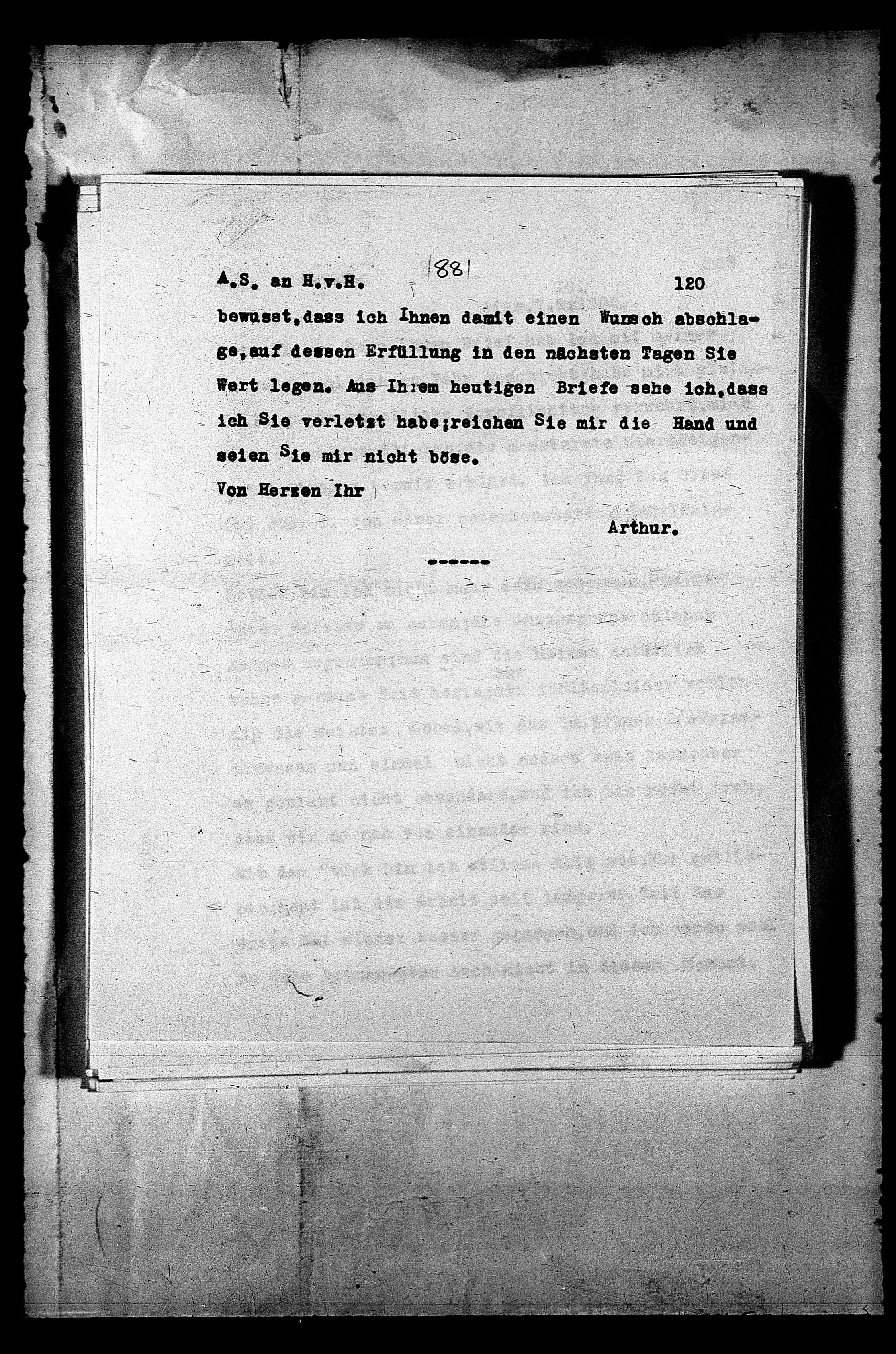 Vorschaubild für Hofmannsthal, Hugo von_AS an HvH Abschrift, HvH an AS, Originale (Mikrofilm 38), Seite 124