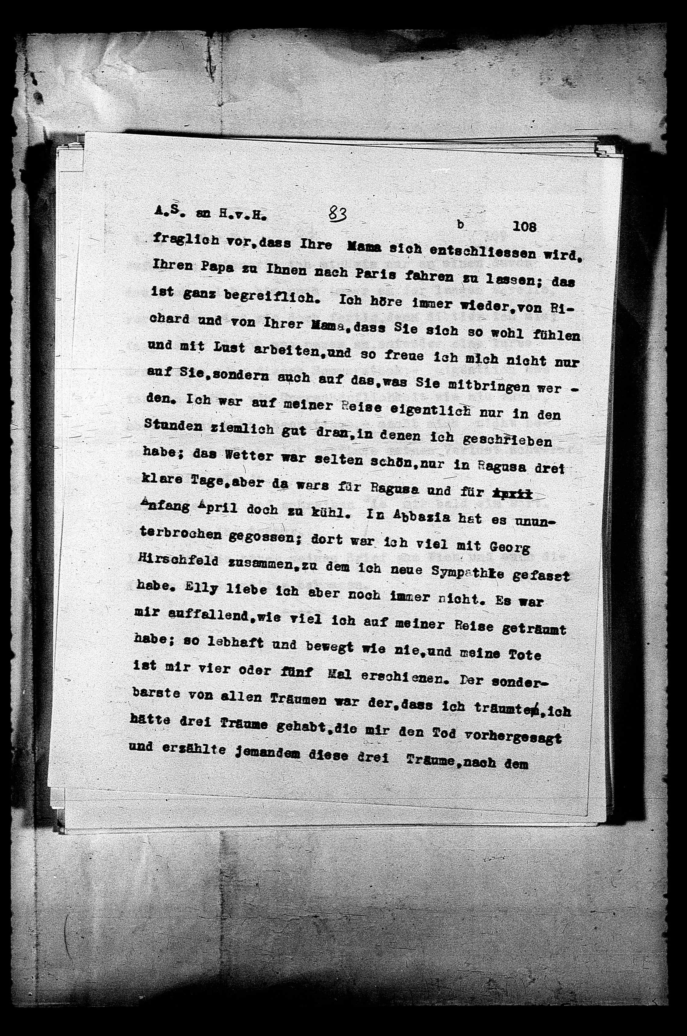 Vorschaubild für Hofmannsthal, Hugo von_AS an HvH Abschrift, HvH an AS, Originale (Mikrofilm 38), Seite 112